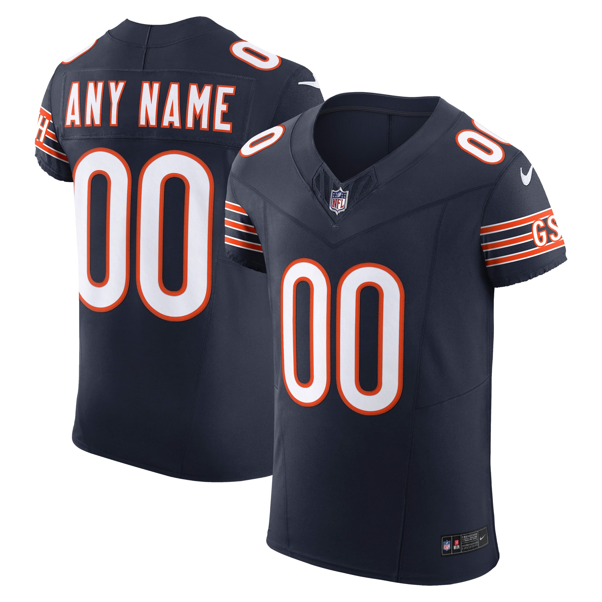 Chicago Bears Vapor F.U.S.E. Elite Custom Jersey - Navy - Image 2