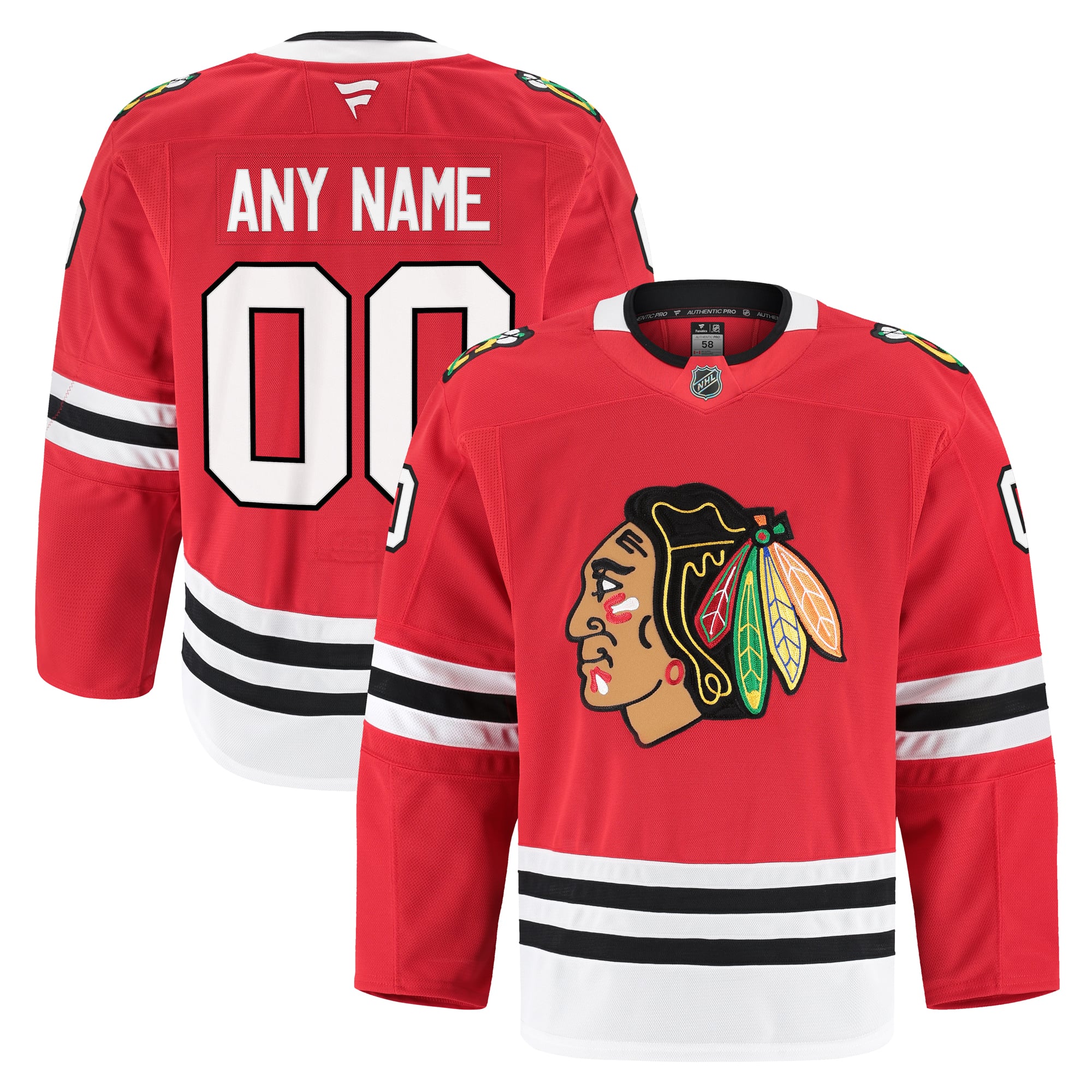 Chicago Blackhawks Home Pro Custom Jersey - Red