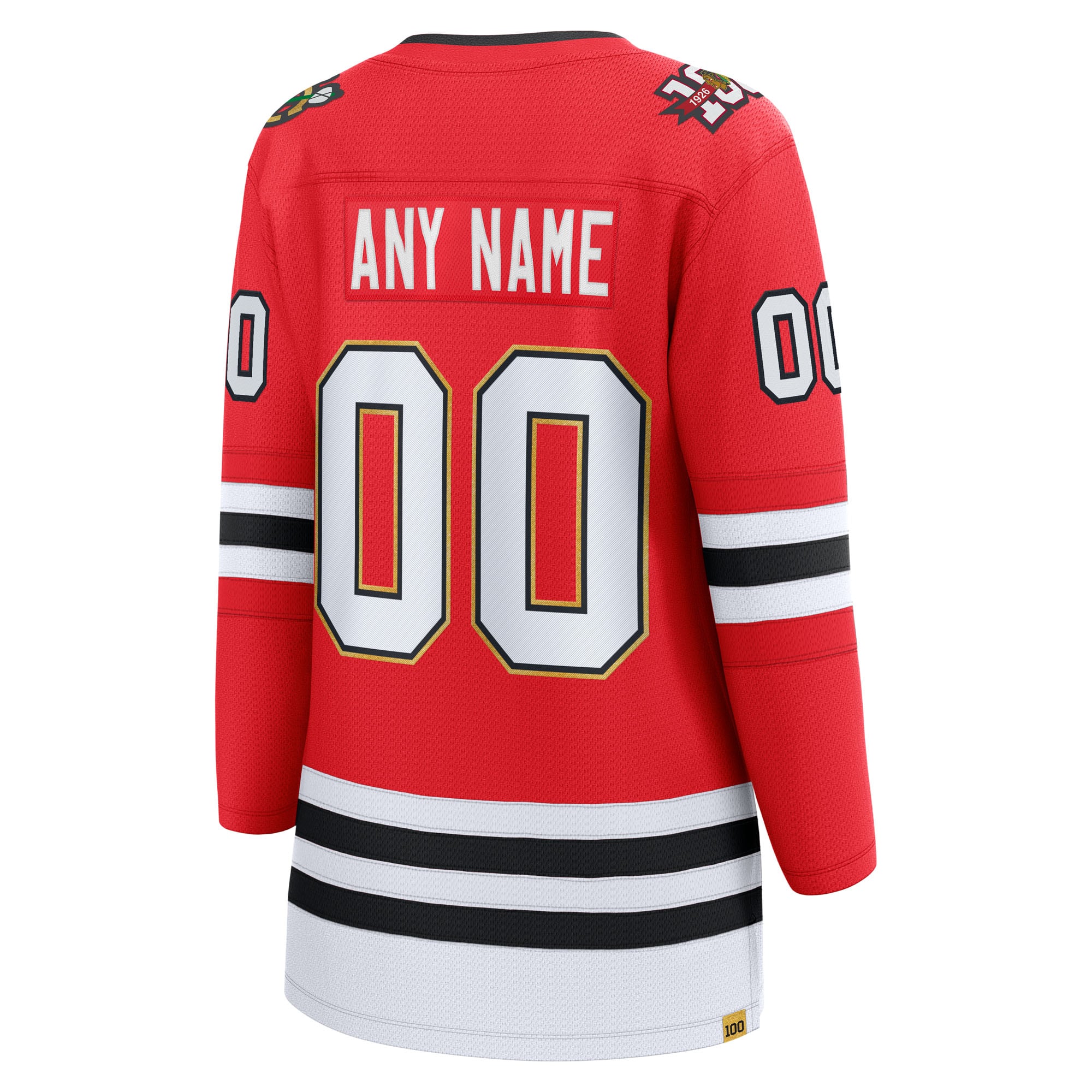Chicago Blackhawks Women's Centennial Breakaway Custom Jersey - Red - Image 4