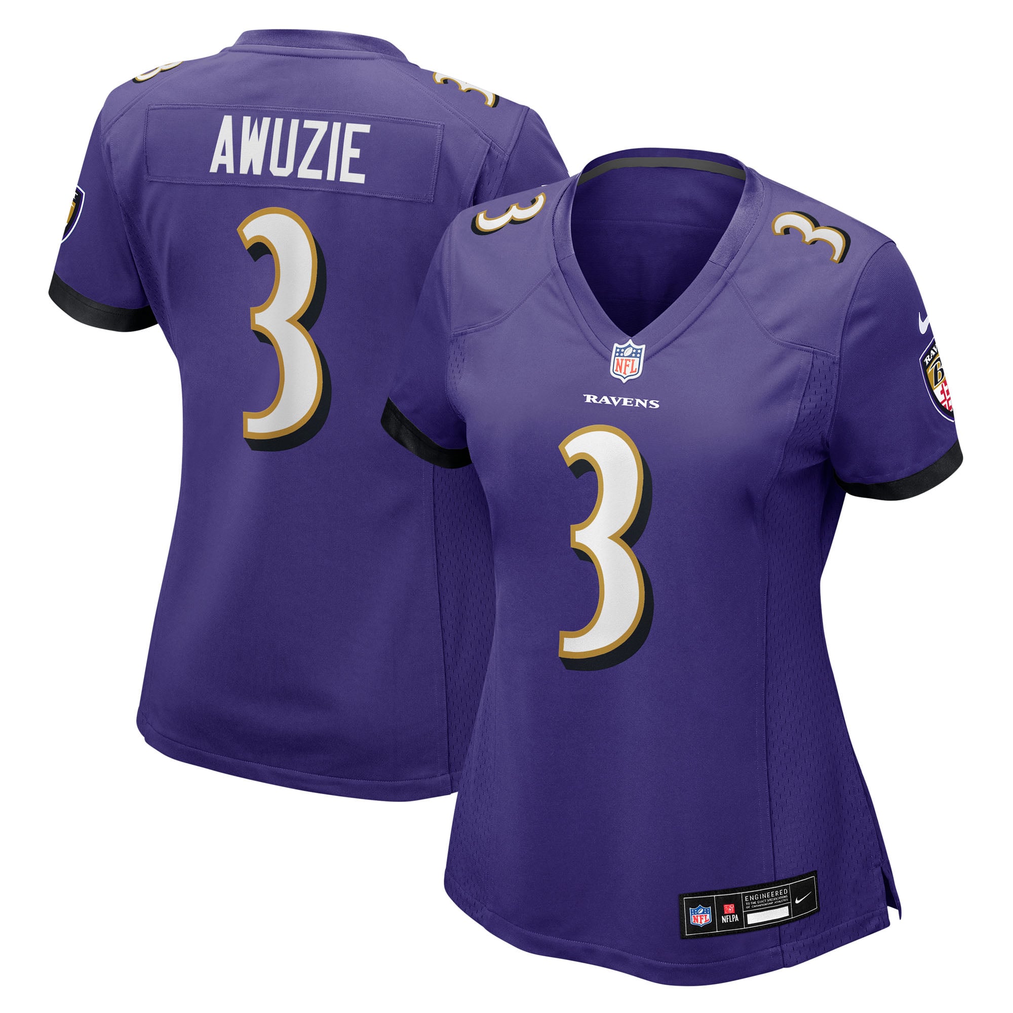 Chidobe Awuzie Baltimore Ravens Women's Team Game Jersey - Purple - Image 2