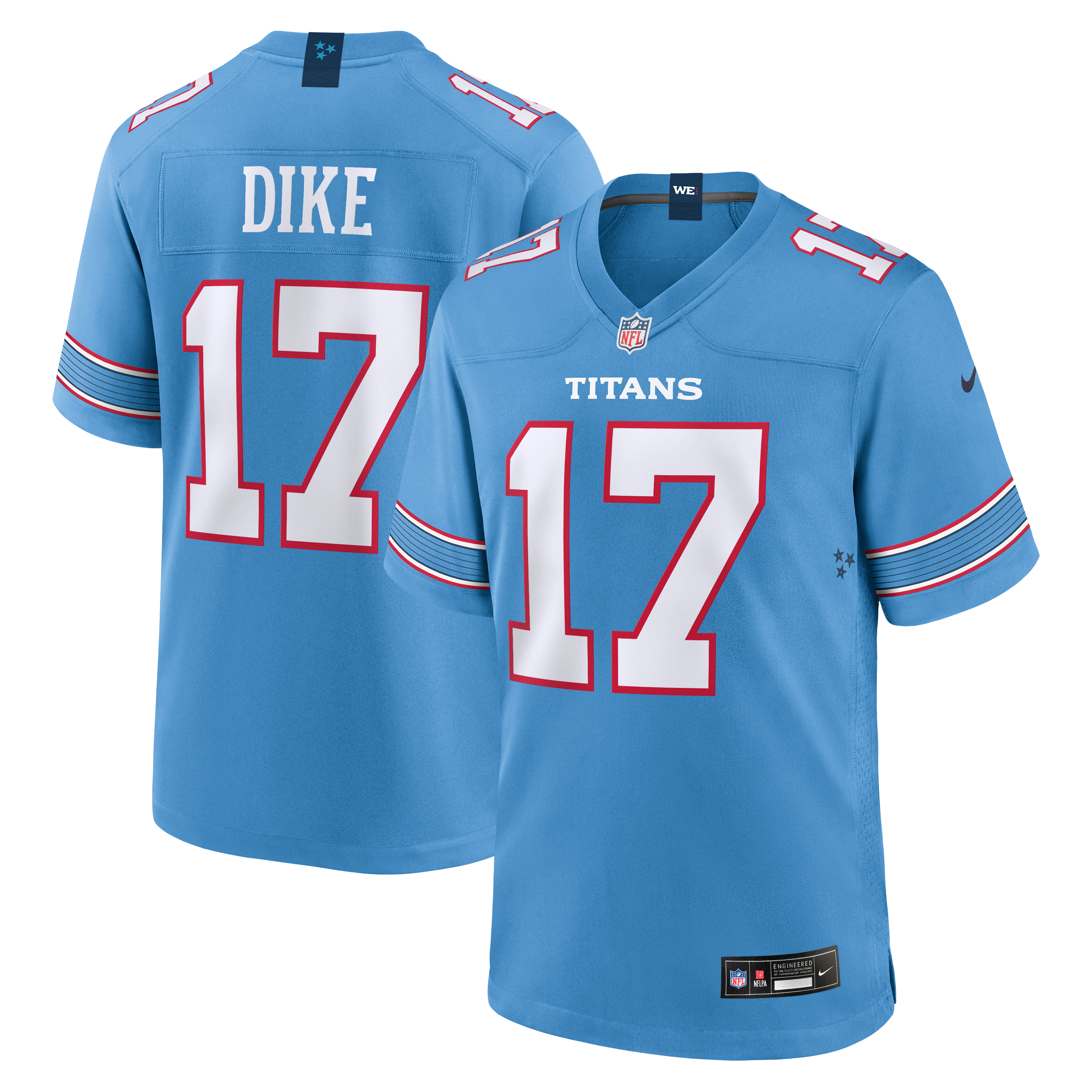 Chimere Dike Tennessee Titans Team Game Jersey - Light Blue - Light Blue