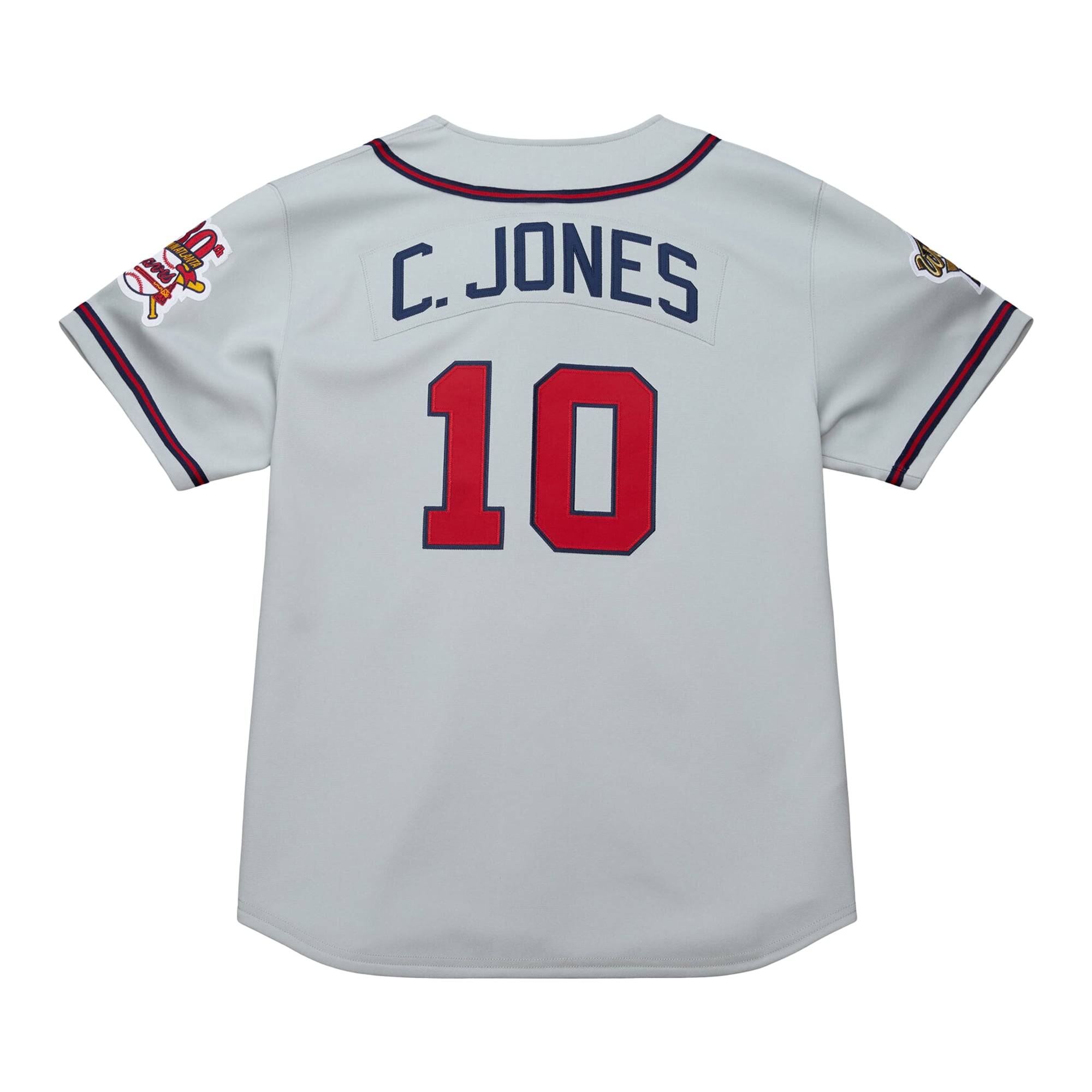 Chipper Jones Atlanta Braves 1995 Throwback Jersey - Gray - Image 4