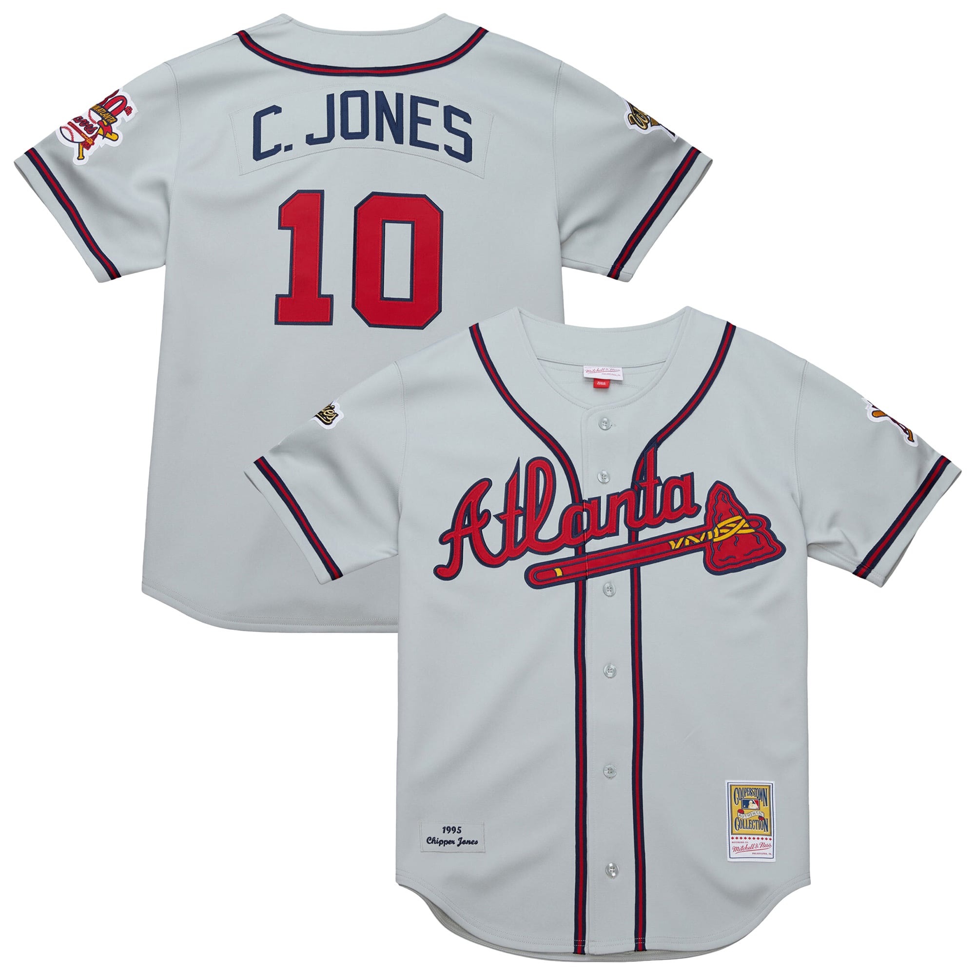 Chipper Jones Atlanta Braves 1995 Throwback Jersey - Gray