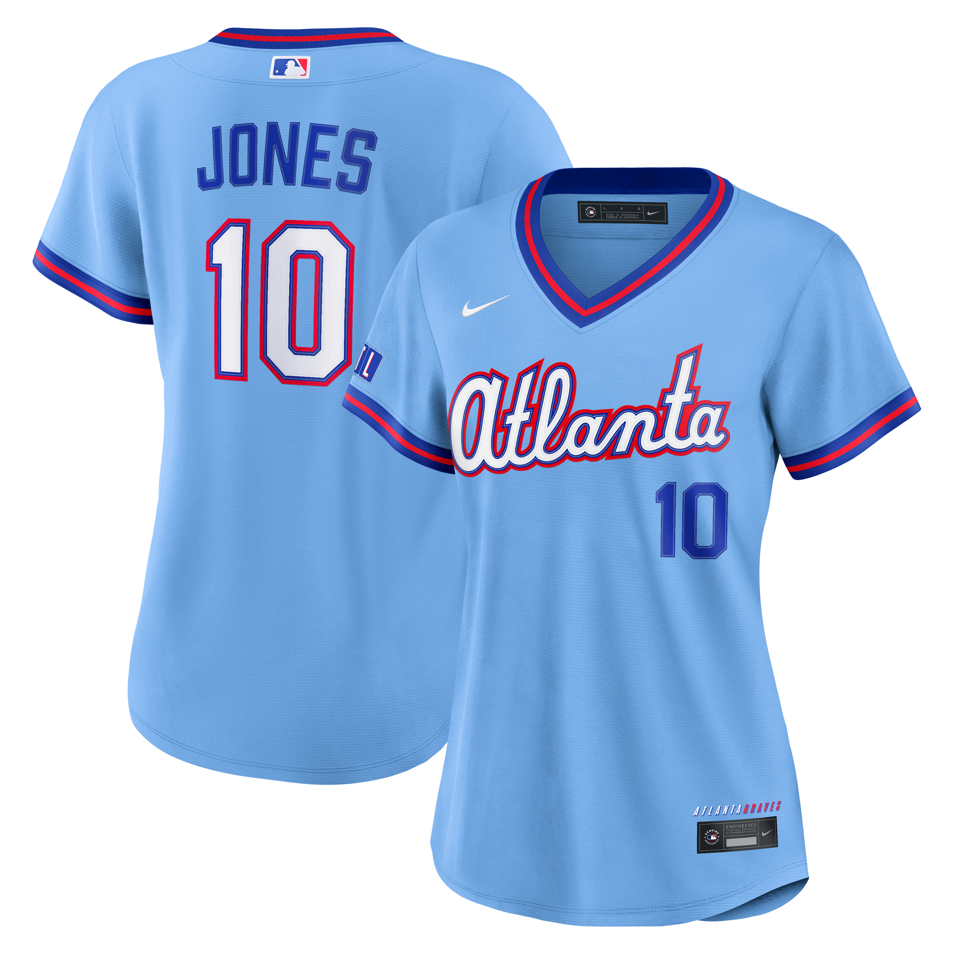 Chipper Jones Atlanta Braves Women's 2026 City Connect Stadium Jersey - Powder Blue - Image 2