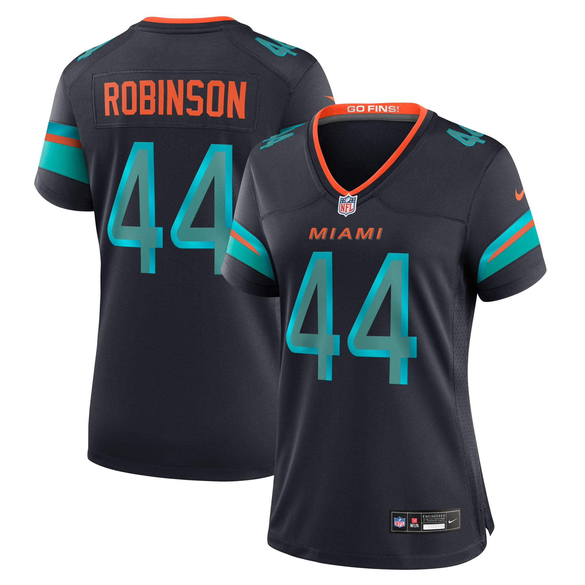 Chop Robinson Miami Dolphins Women's 2025 Rivalries Collection Game Jersey - Pitch Blue - Image 2