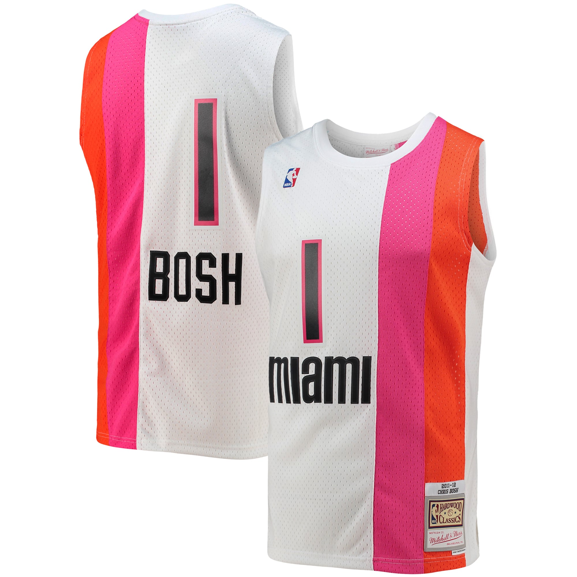 Chris Bosh Miami Heat 2011/12 Hardwood Classics Swingman Jersey - White