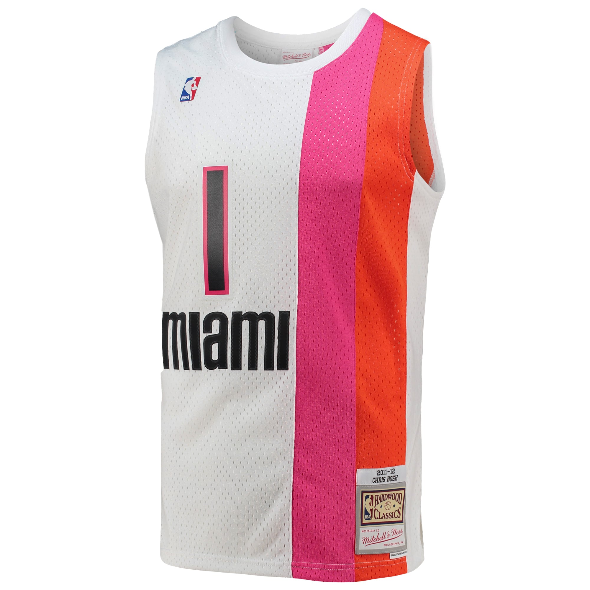 Chris Bosh Miami Heat 2011/12 Hardwood Classics Swingman Jersey - White - Image 3