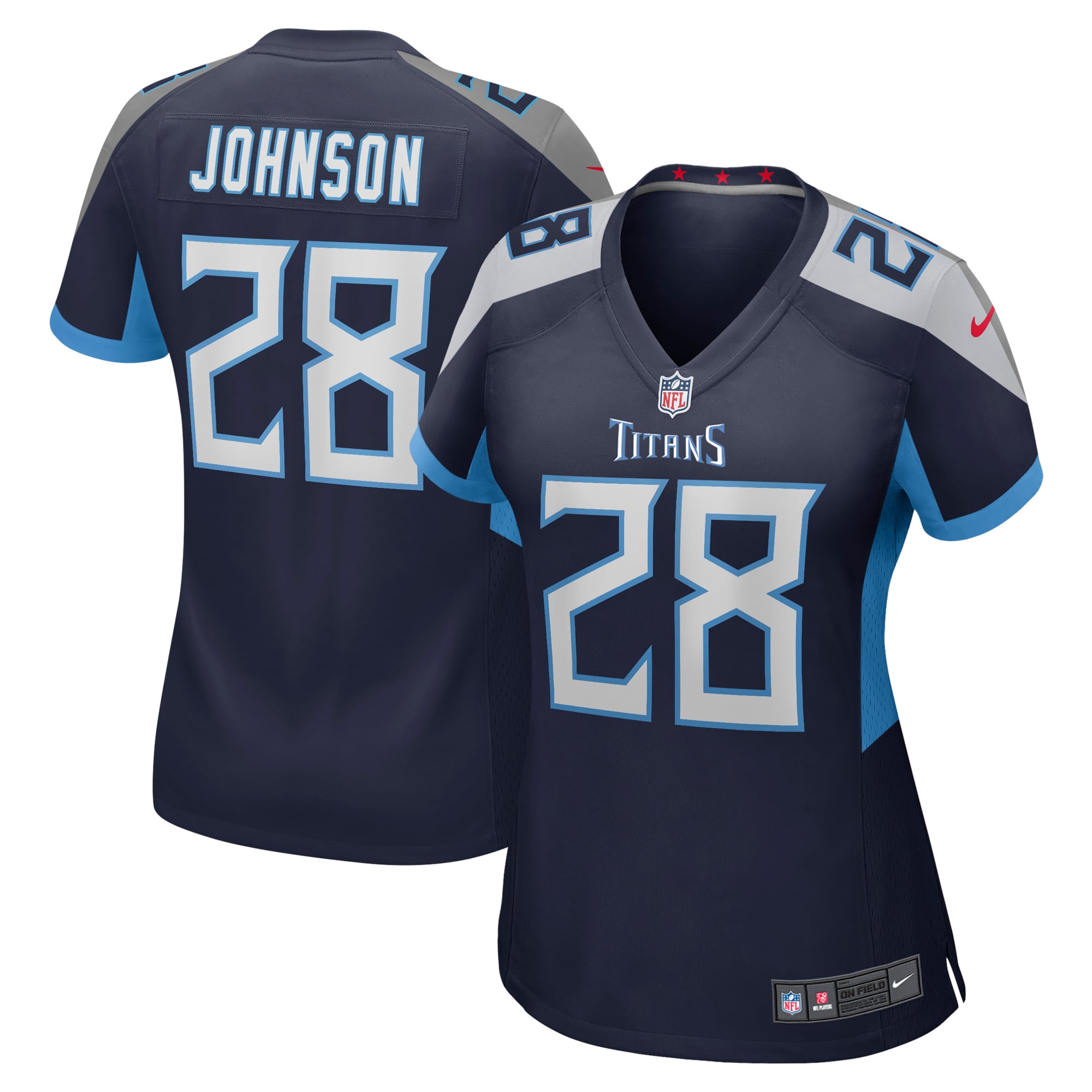 Chris Johnson Tennessee Titans Women's Retired Player Game Jersey - Navy - Image 2