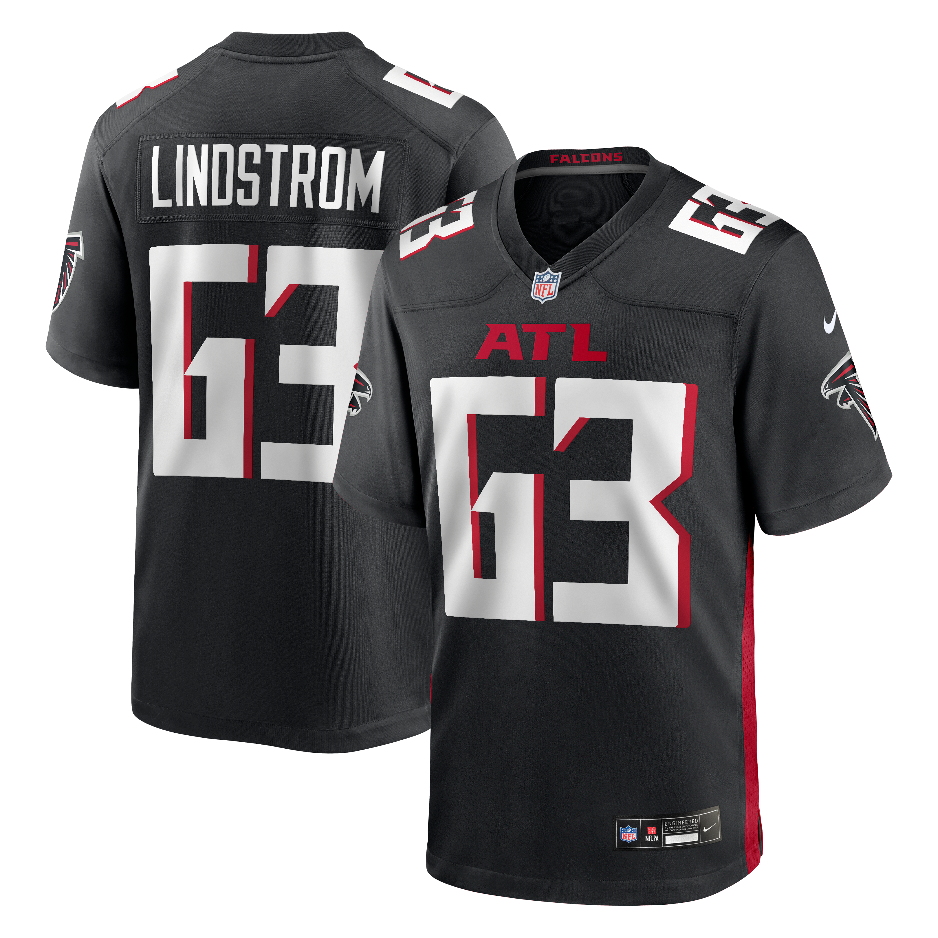 Chris Lindstrom Atlanta Falcons Game Jersey - Black - Image 2