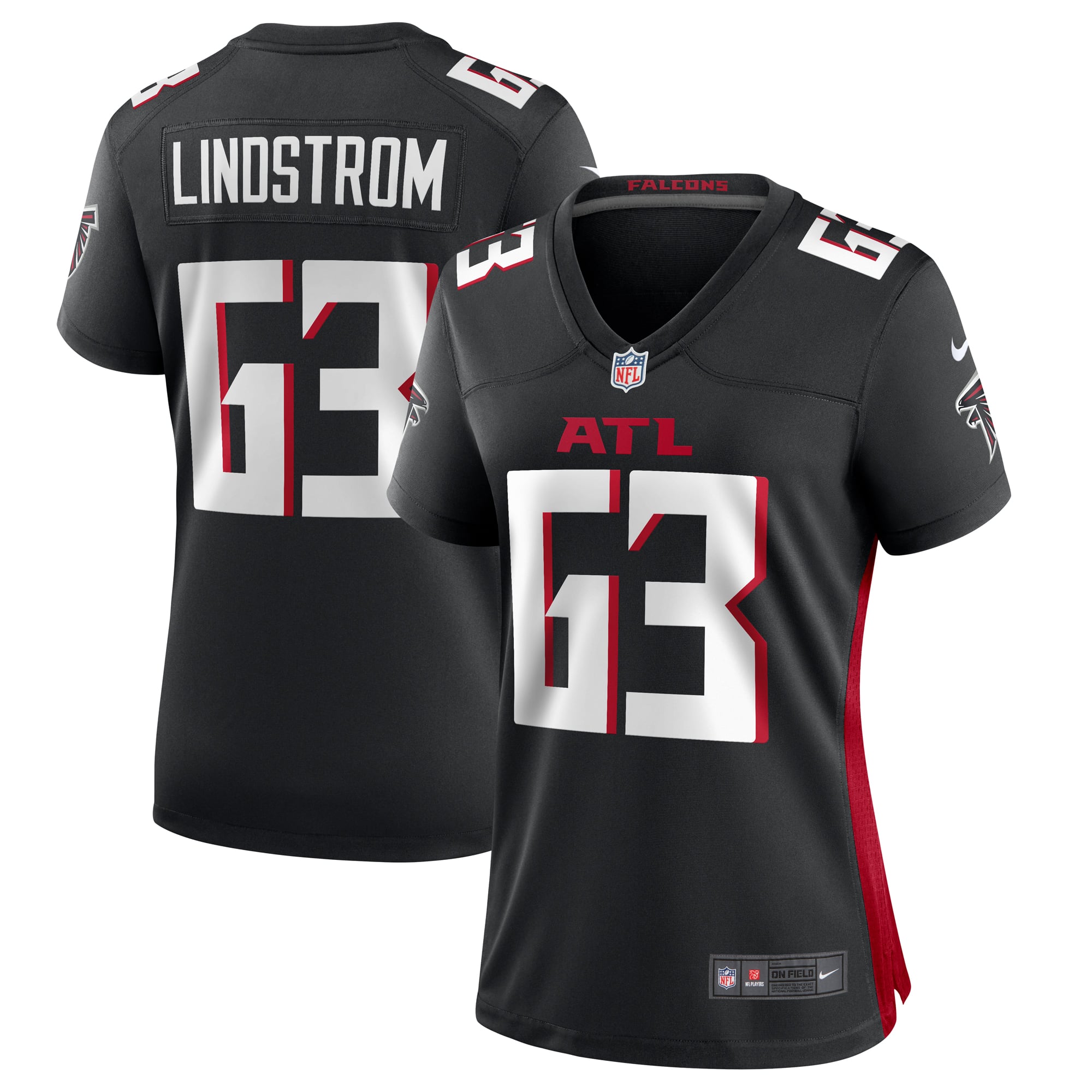 Chris Lindstrom Atlanta Falcons Women's Team Game Jersey - Black - Image 2