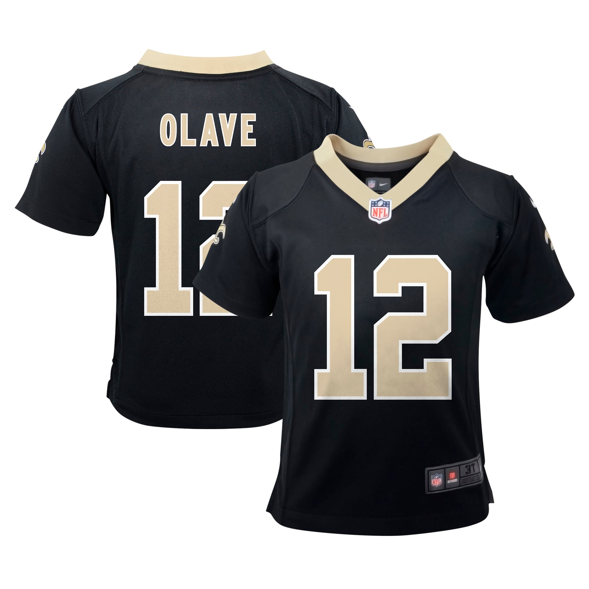 Chris Olave New Orleans Saints Toddler Game Jersey - Black - Image 2