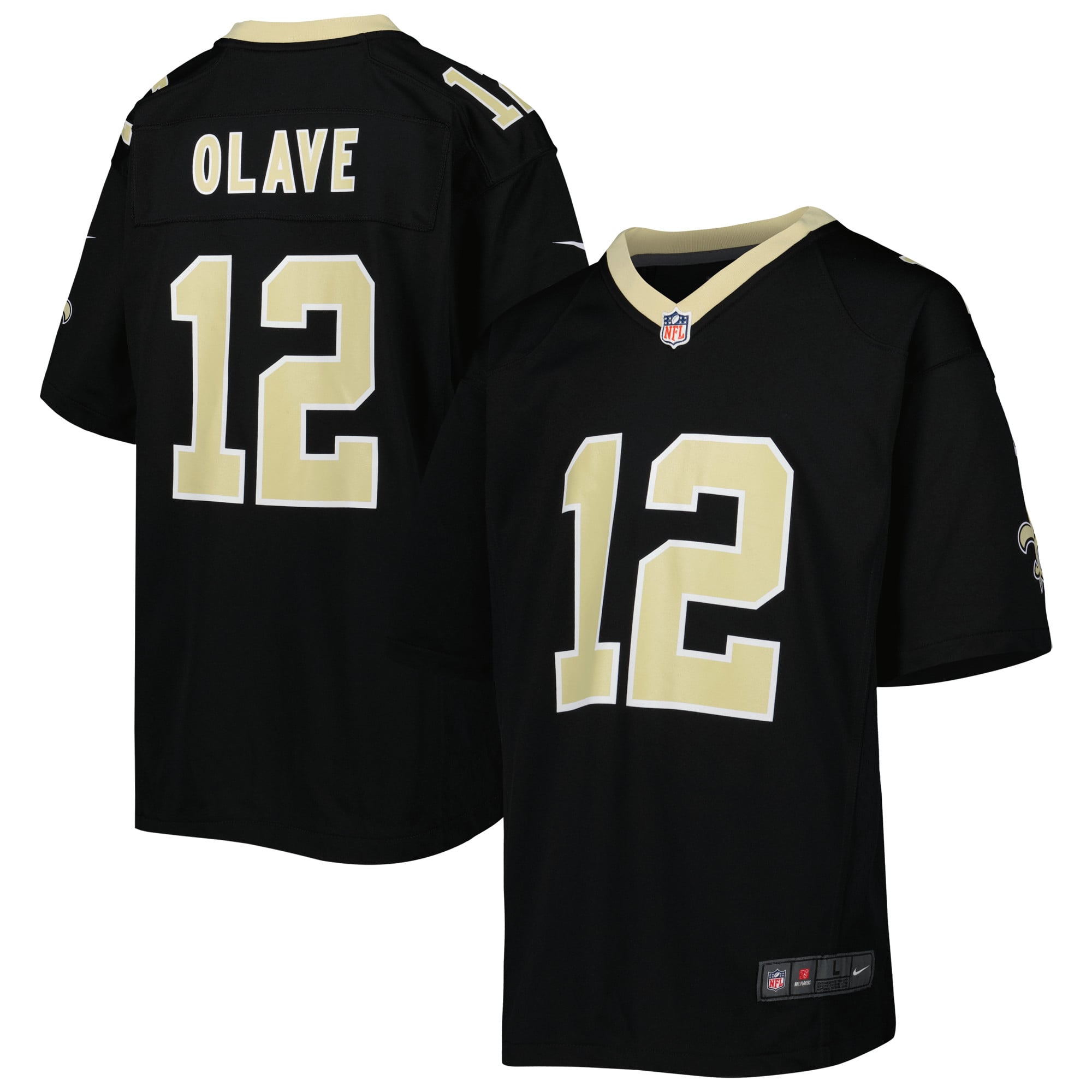Chris Olave New Orleans Saints Youth Game Jersey - Black - Image 2