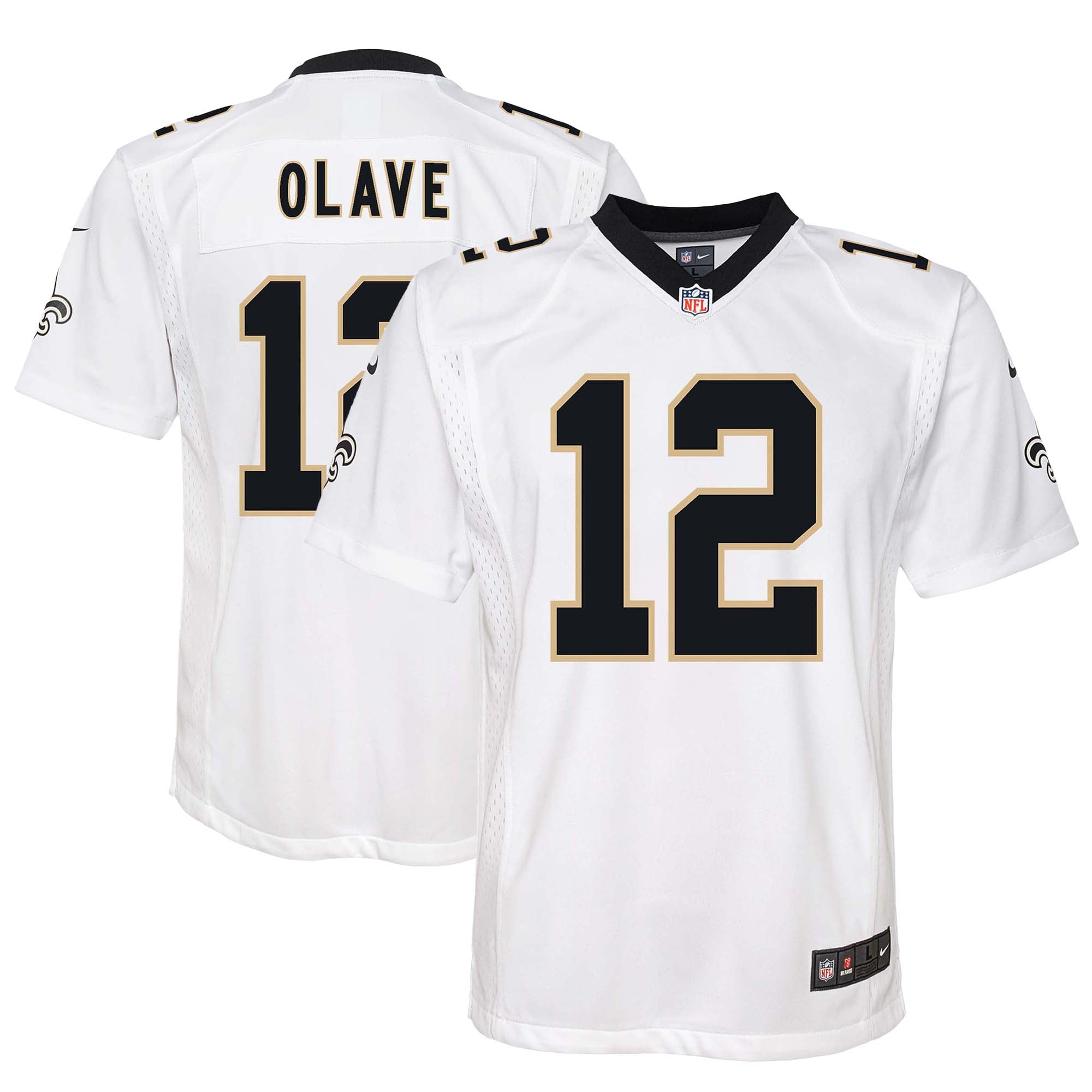 Chris Olave New Orleans Saints Youth Game Jersey - White - Image 2