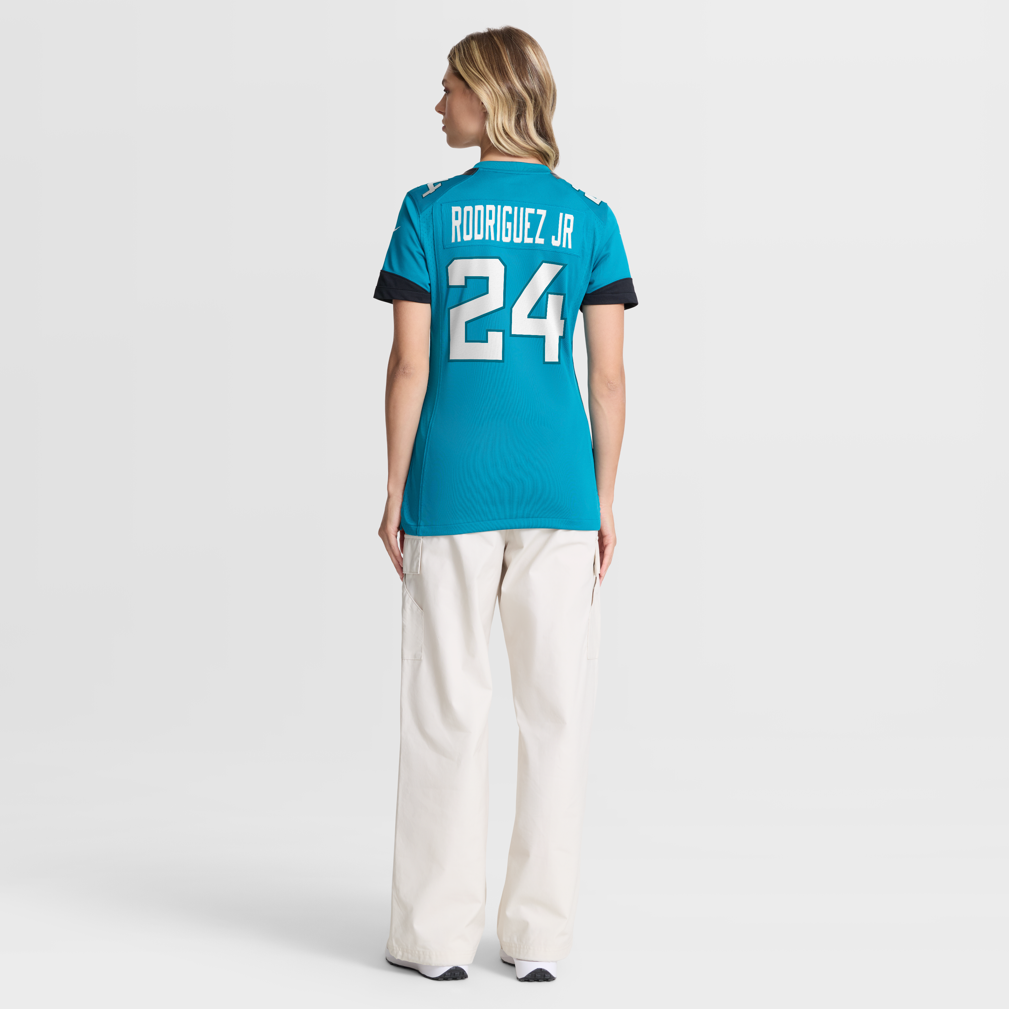 Chris Rodriguez Jr. Jacksonville Jaguars Women's Team Game Jersey - Teal - Image 4