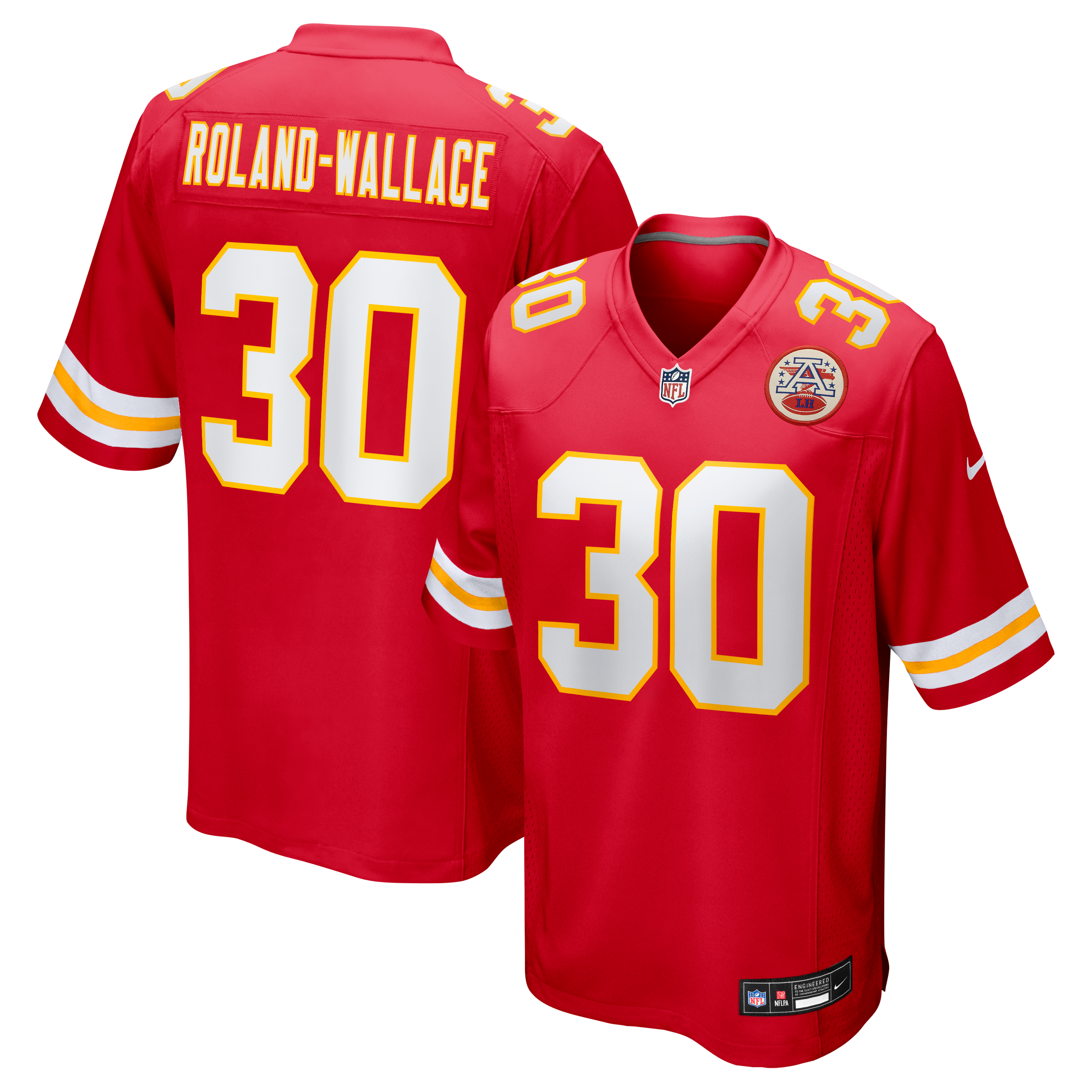 Chris Roland-Wallace Kansas City Chiefs Game Jersey - Red