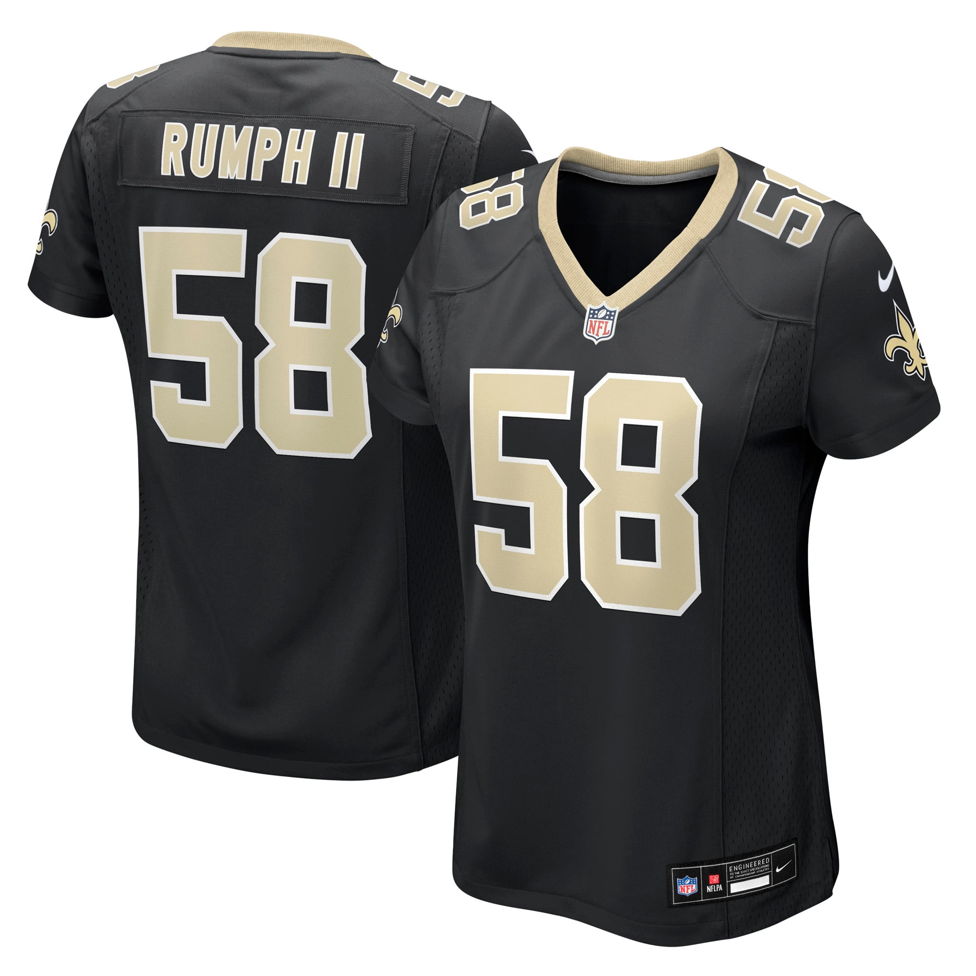 Chris Rumph II New Orleans Saints Women's Team Game Jersey - Black - Image 2