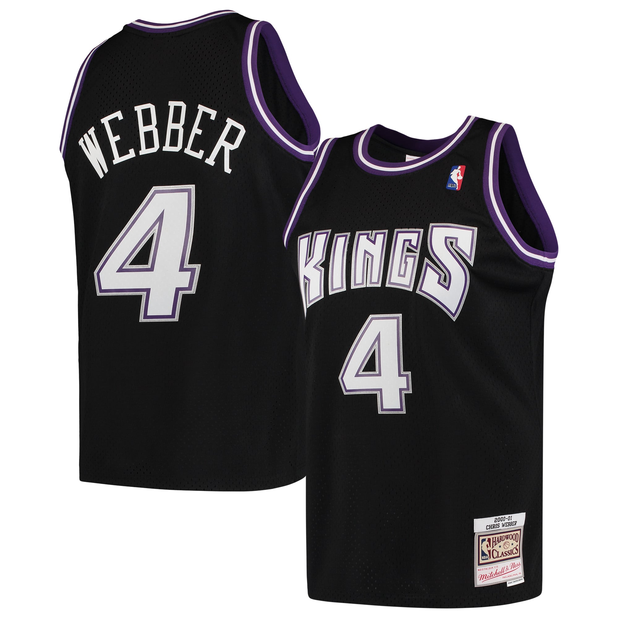 Chris Webber Sacramento Kings 2000/01 Hardwood Classics Swingman Jersey - Black - Image 2