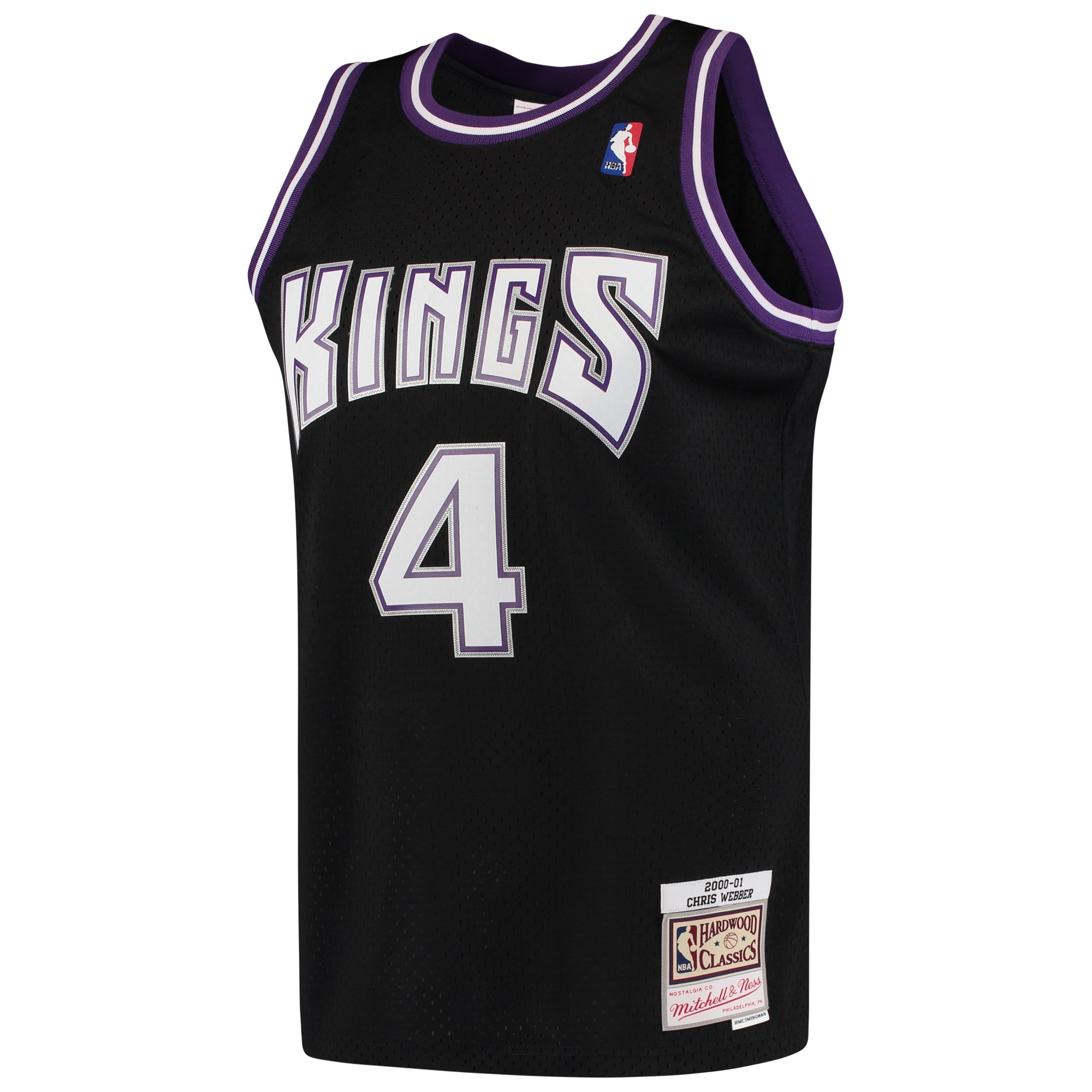 Chris Webber Sacramento Kings 2000/01 Hardwood Classics Swingman Jersey - Black - Image 3