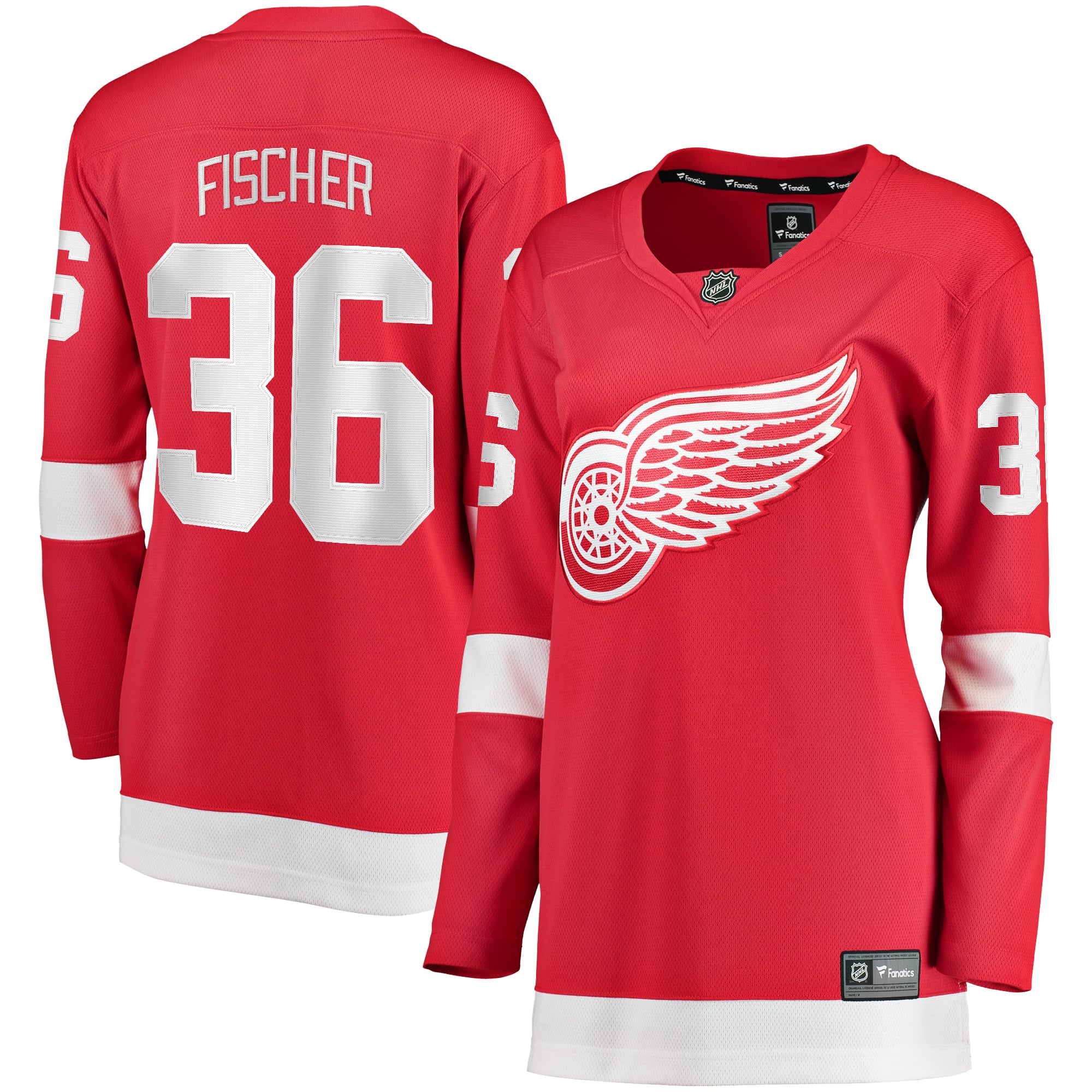 Christian Fischer Detroit Red Wings Women's Home Breakaway Player Jersey - Red