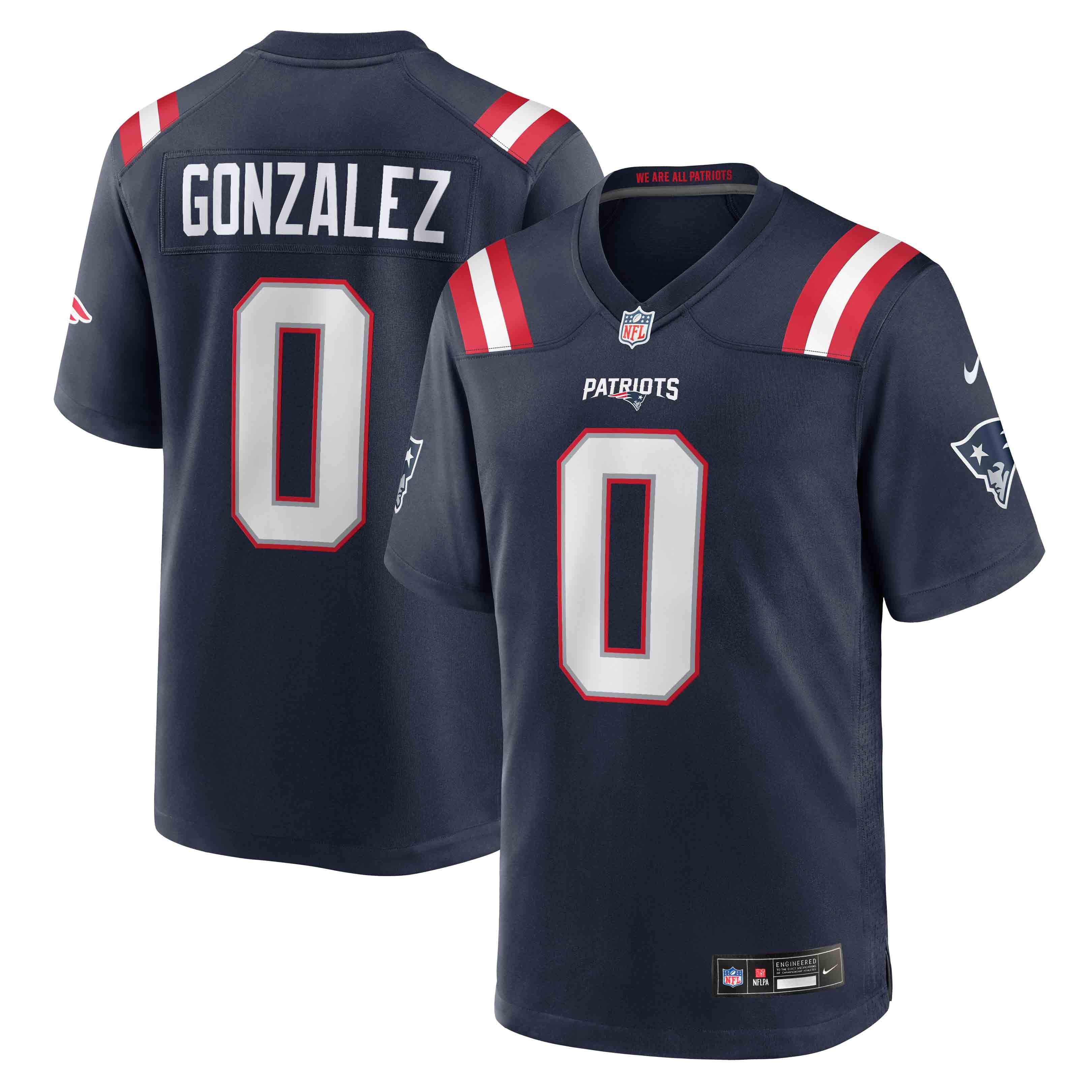 Christian Gonzalez New England Patriots Game Jersey - Navy