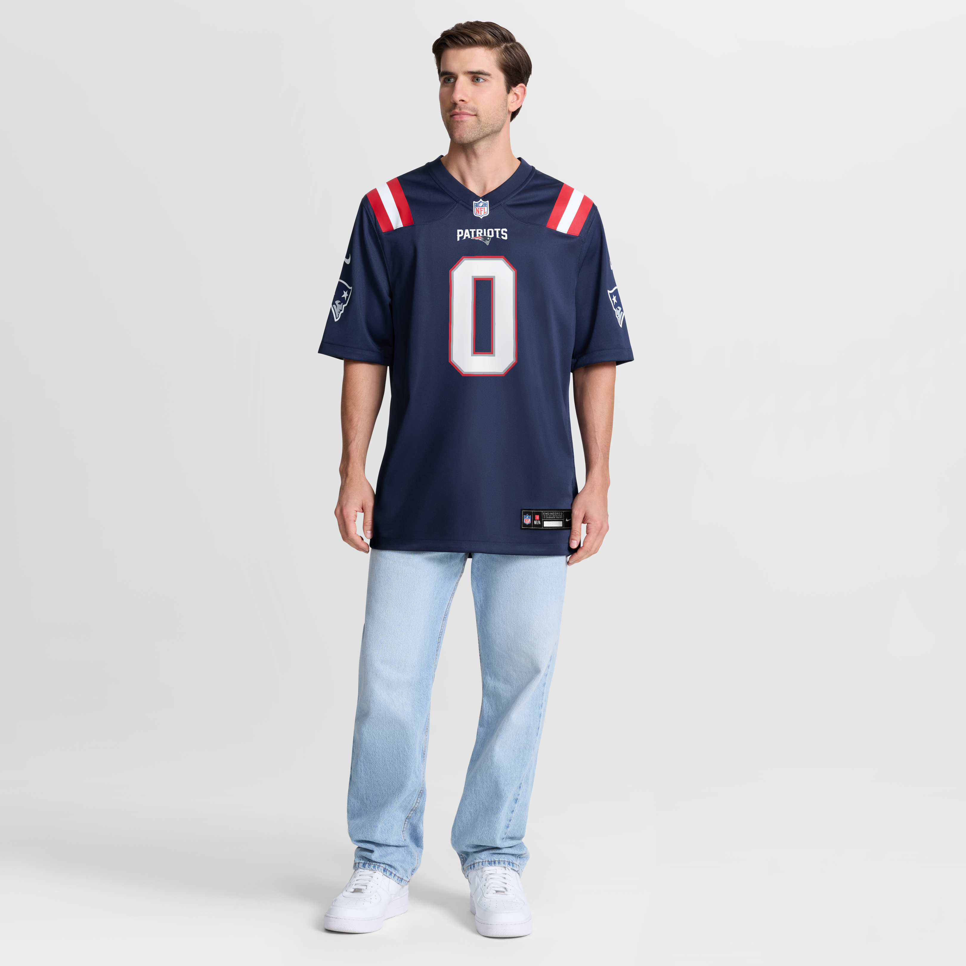 Christian Gonzalez New England Patriots Game Jersey - Navy - Image 8