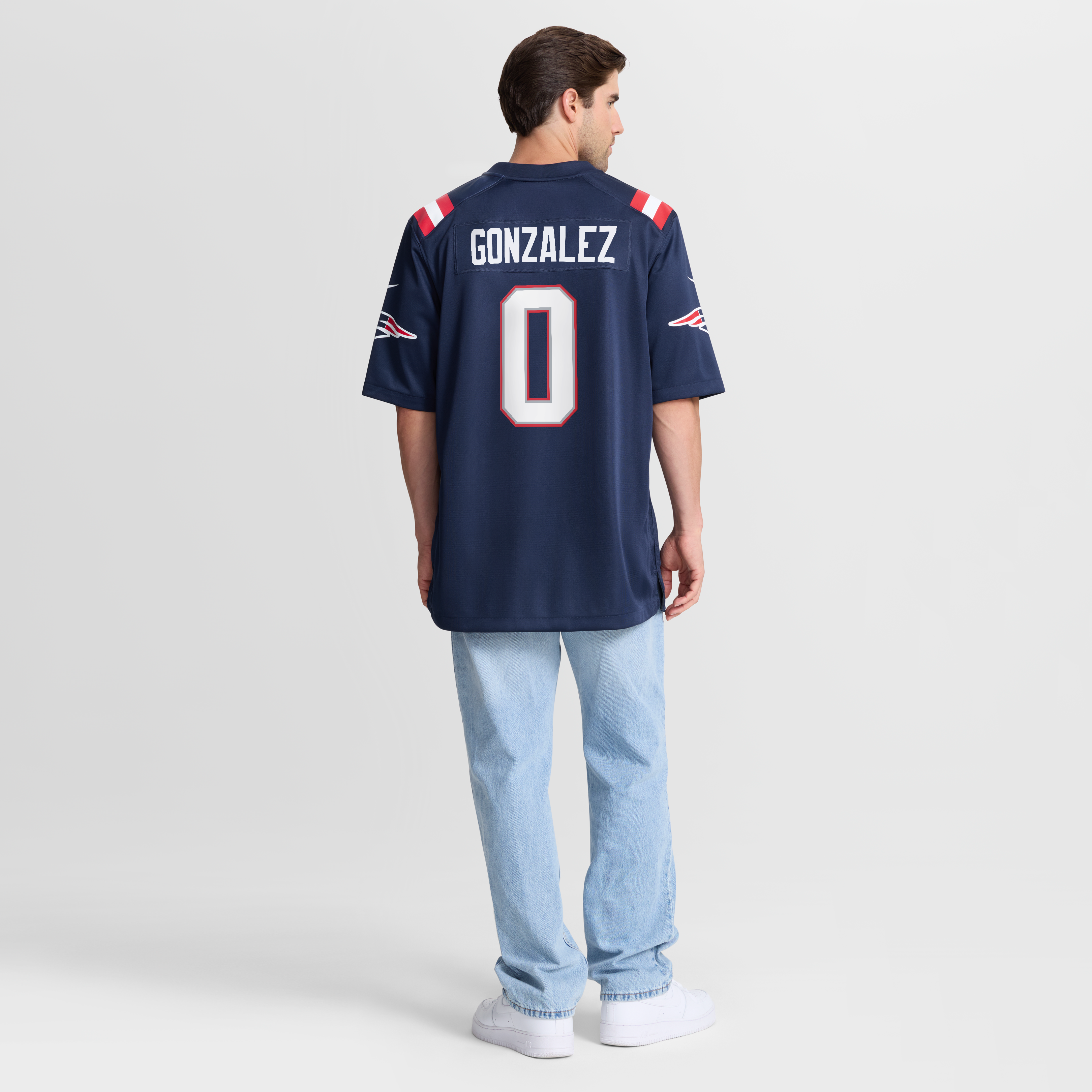 Christian Gonzalez New England Patriots Game Jersey - Navy - Image 9