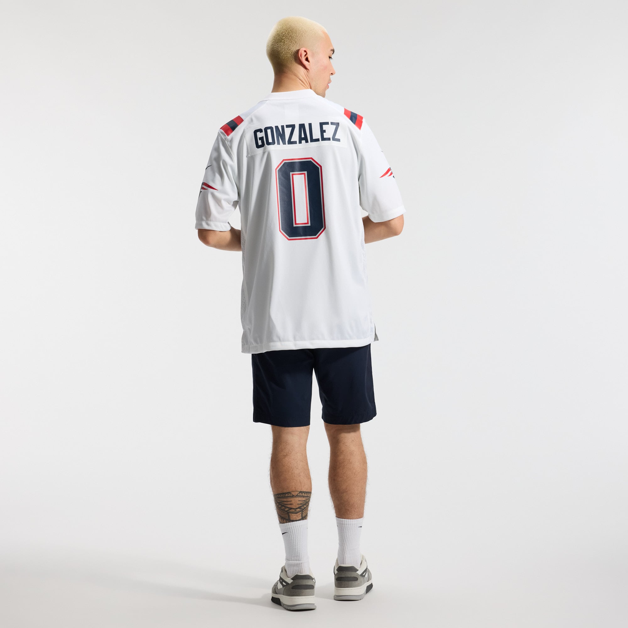 Christian Gonzalez New England Patriots Game Jersey - White - Image 7