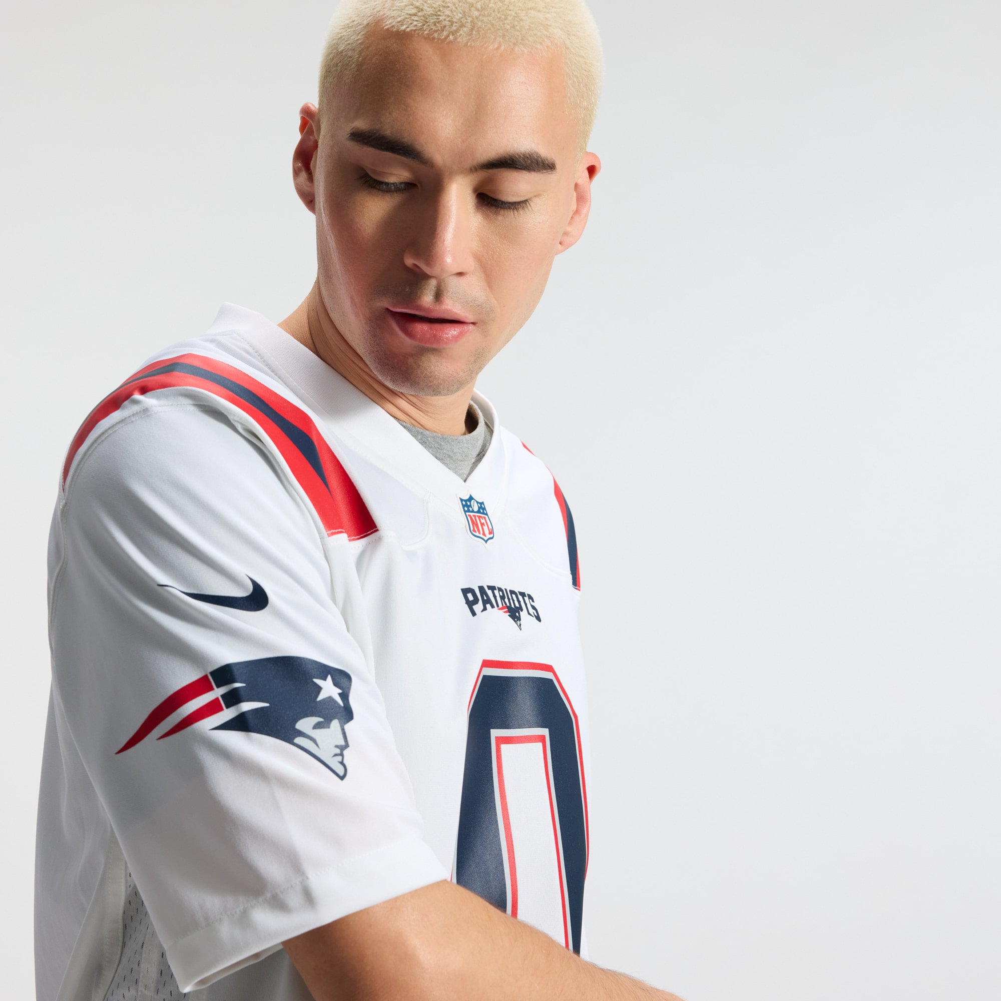 Christian Gonzalez New England Patriots Game Jersey - White - Image 12