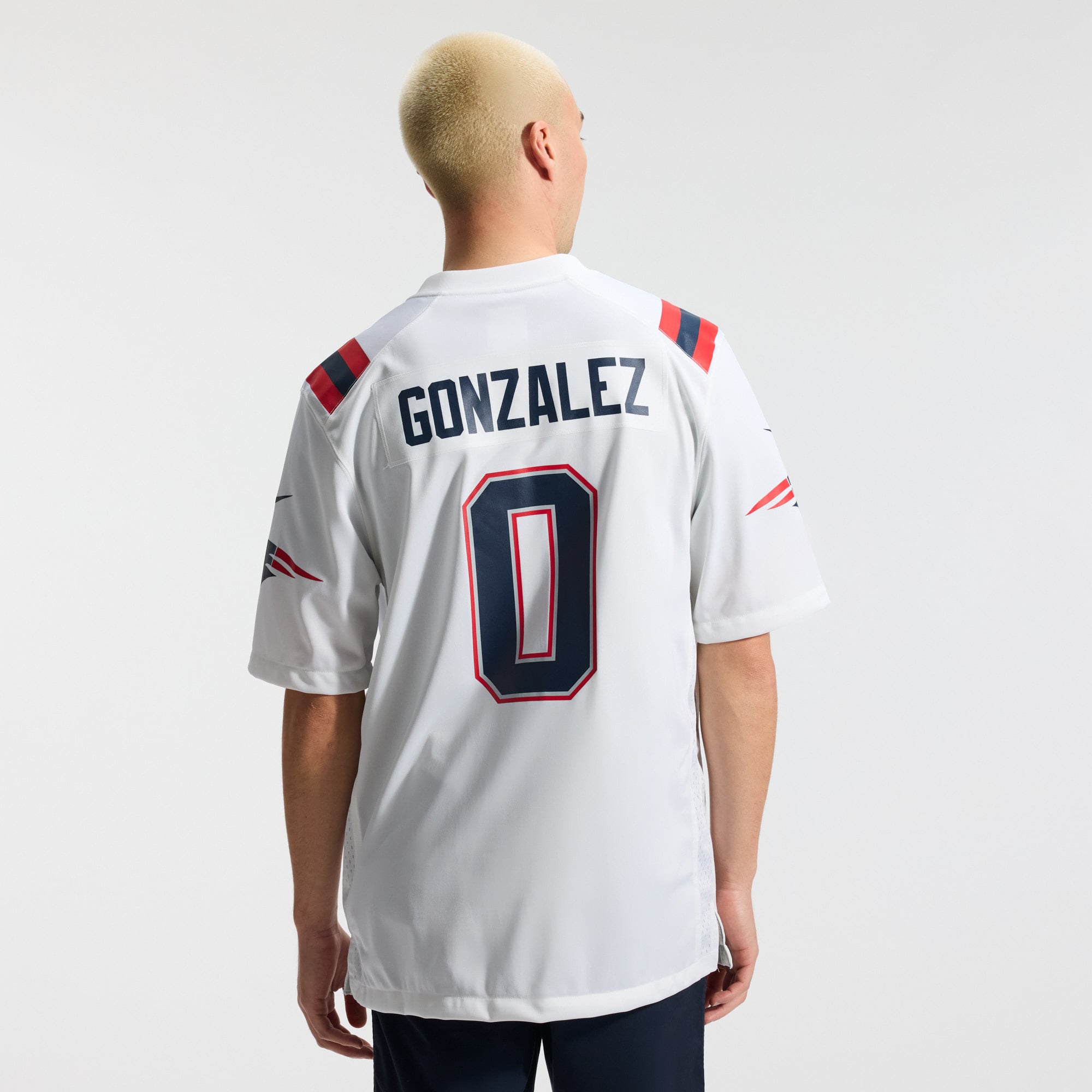 Christian Gonzalez New England Patriots Game Jersey - White - Image 5