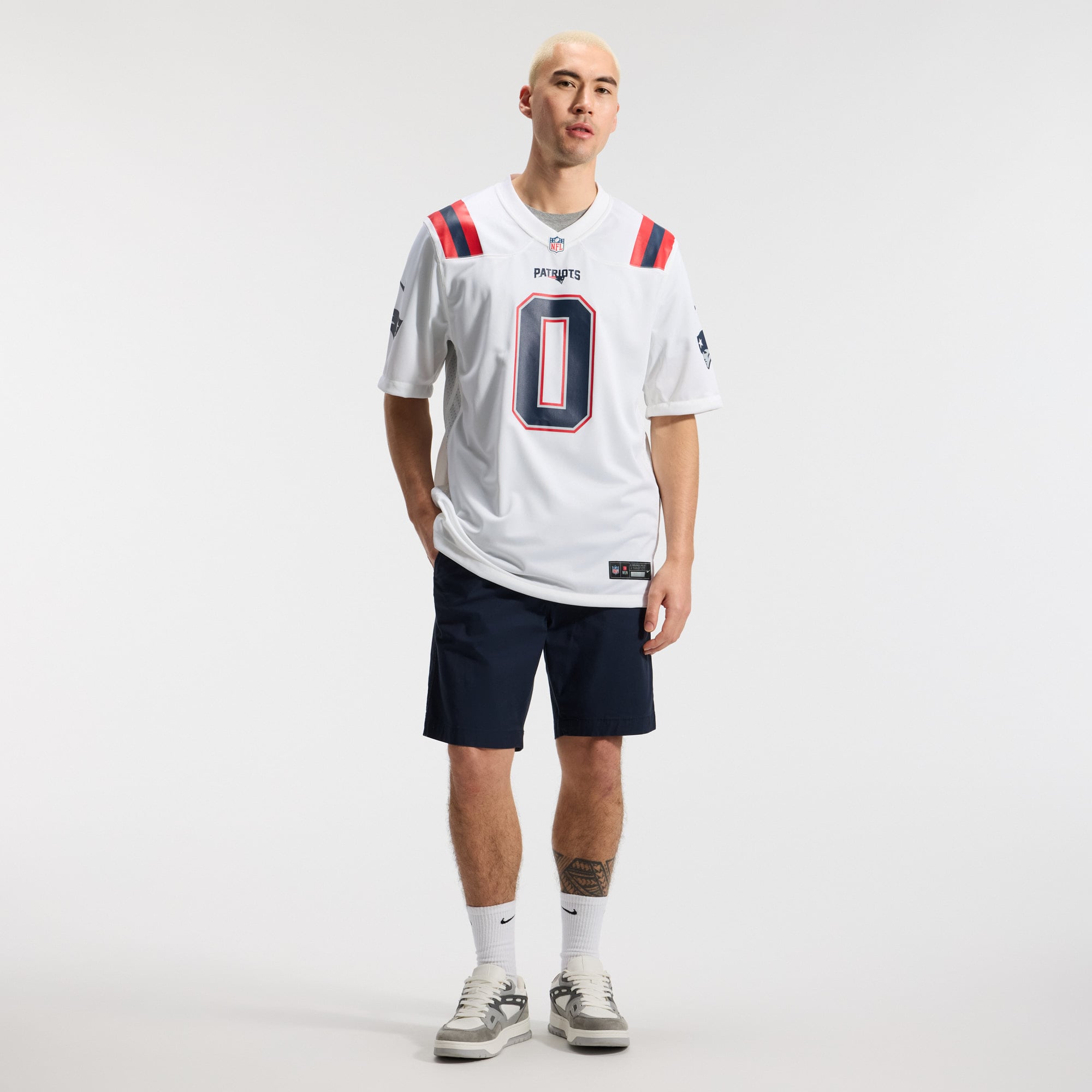 Christian Gonzalez New England Patriots Game Jersey - White - Image 6