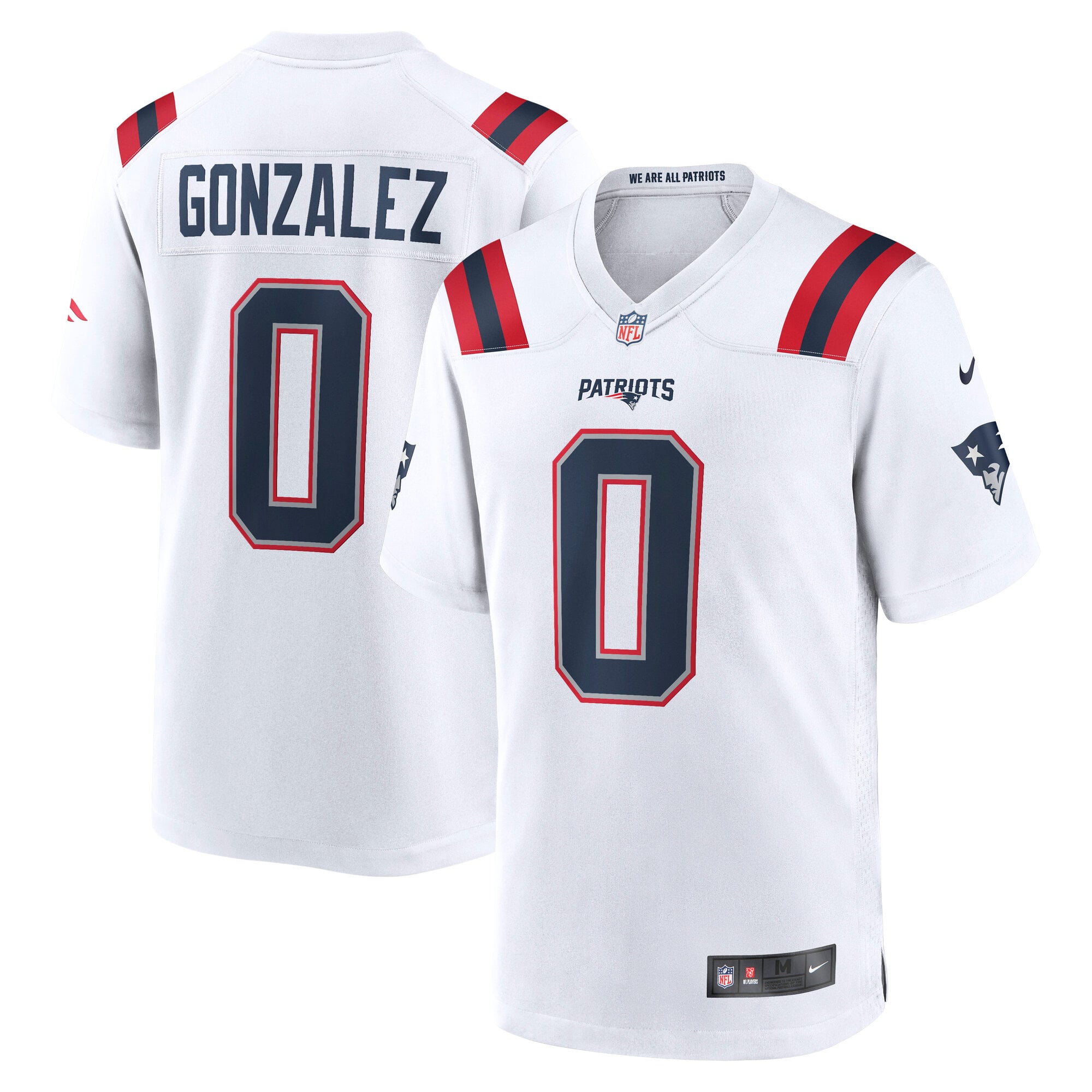 Christian Gonzalez New England Patriots Game Jersey - White