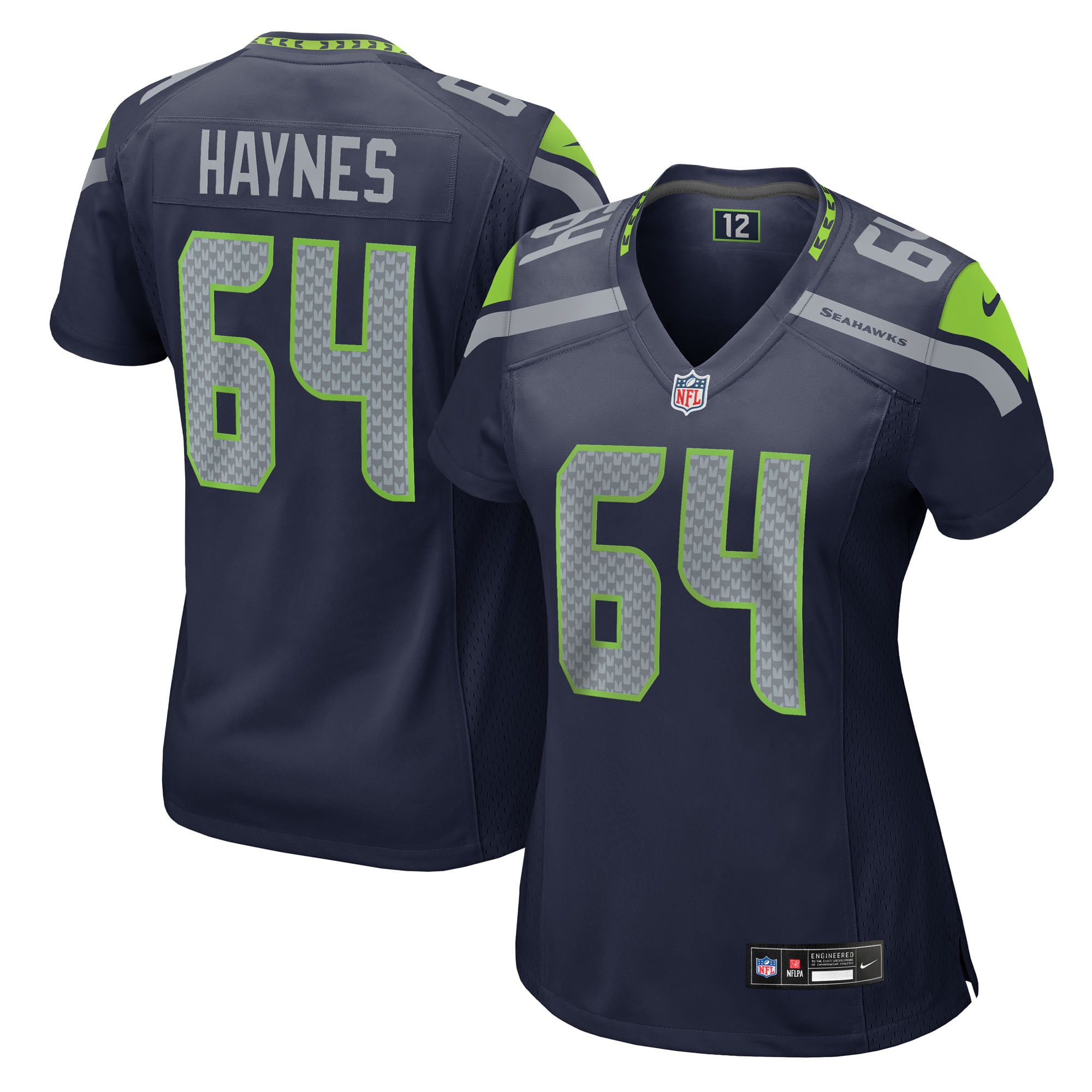 Christian Haynes Seattle Seahawks Women's Team Game Jersey - College Navy - Image 2