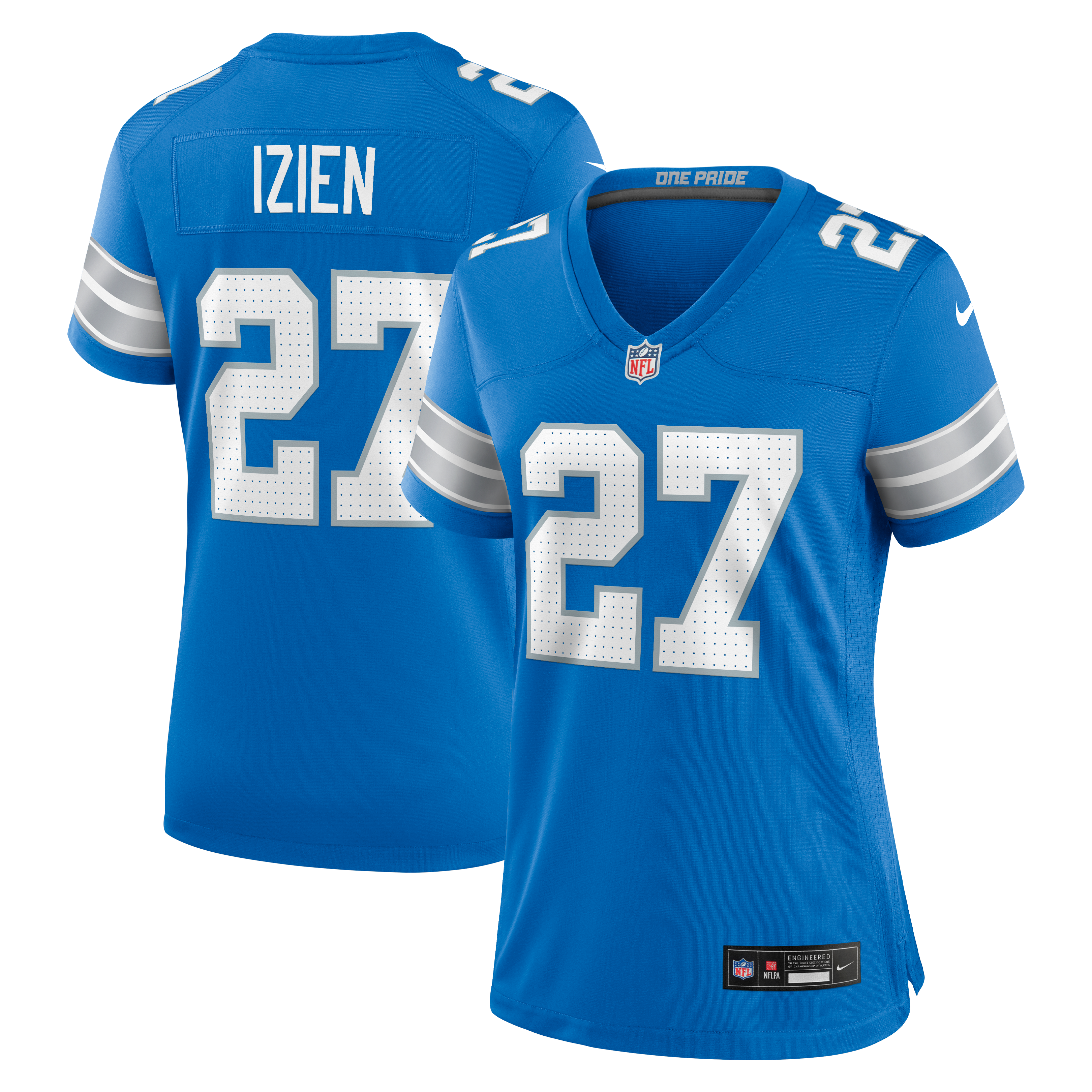 Christian Izien Detroit Lions Women's Team Game Jersey - Blue - Image 2