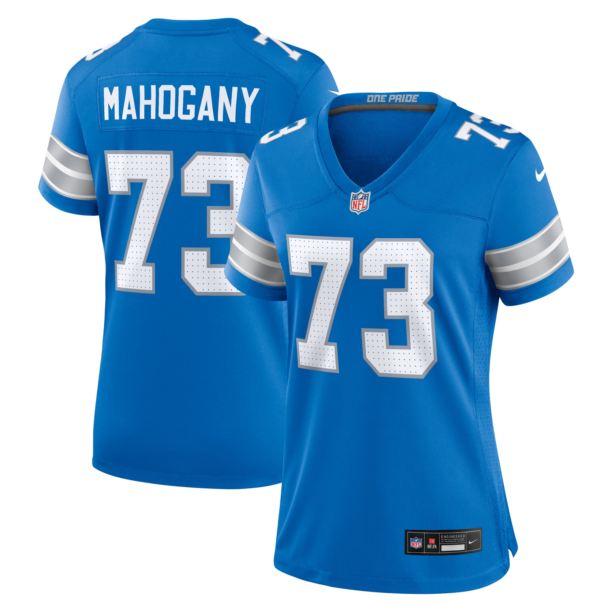 Christian Mahogany Detroit Lions Women's Team Game Jersey - Blue - Image 2