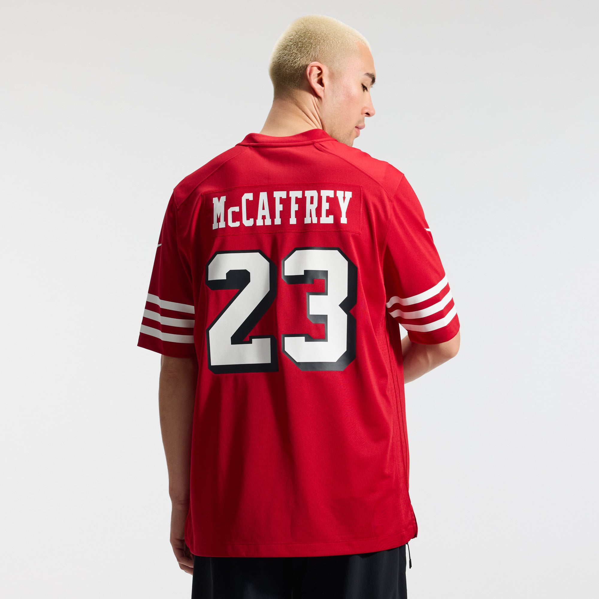 Christian McCaffrey San Francisco 49ers Alternate Game Player Jersey - Scarlet - Image 4