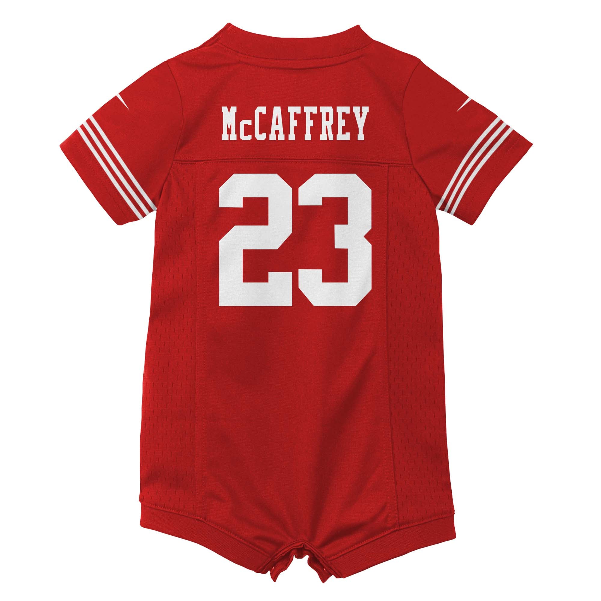Christian McCaffrey San Francisco 49ers Newborn & Infant Game Romper Jersey - Scarlet - Image 4