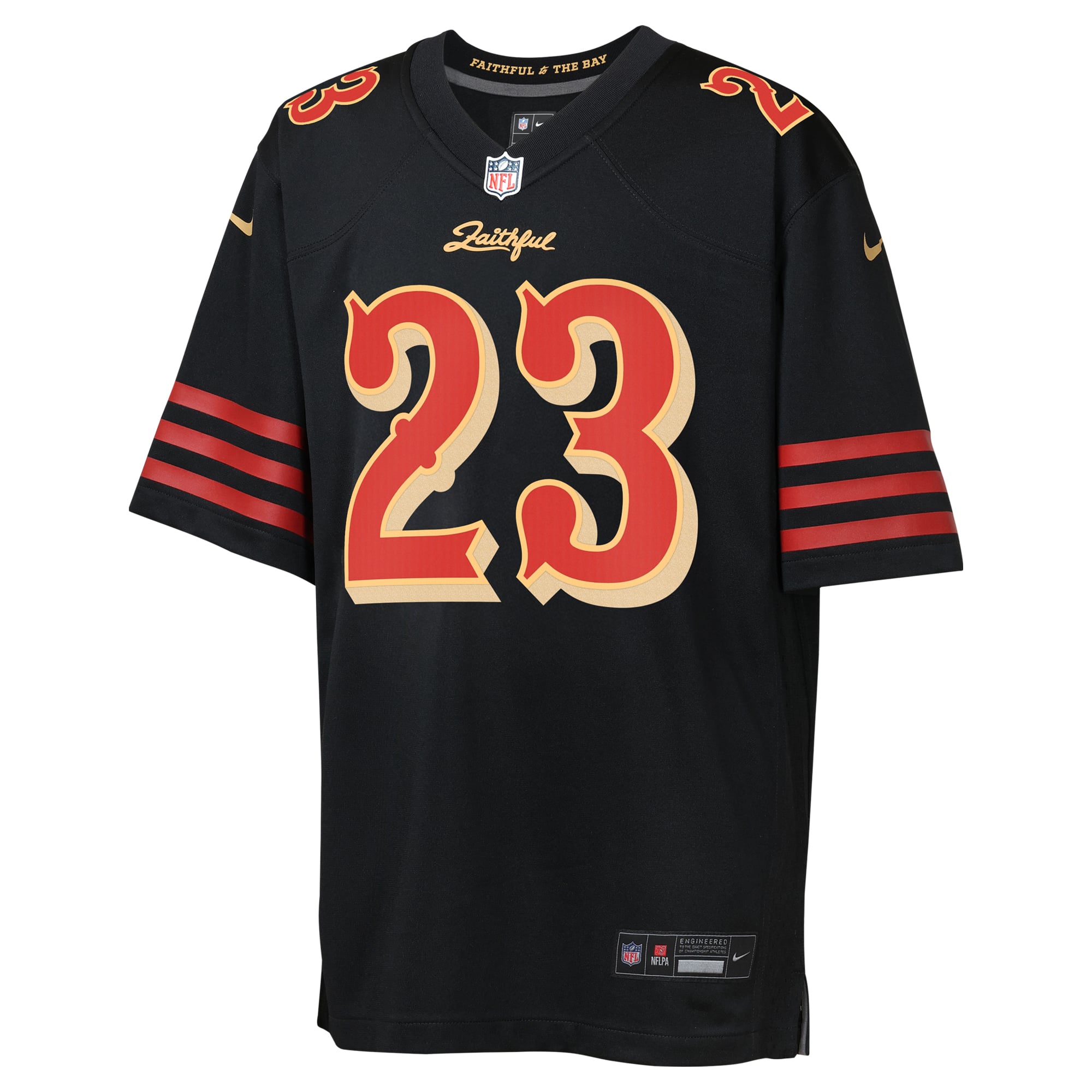 Christian McCaffrey San Francisco 49ers Youth 2025 Rivalries Collection Game Jersey - Black - Image 3