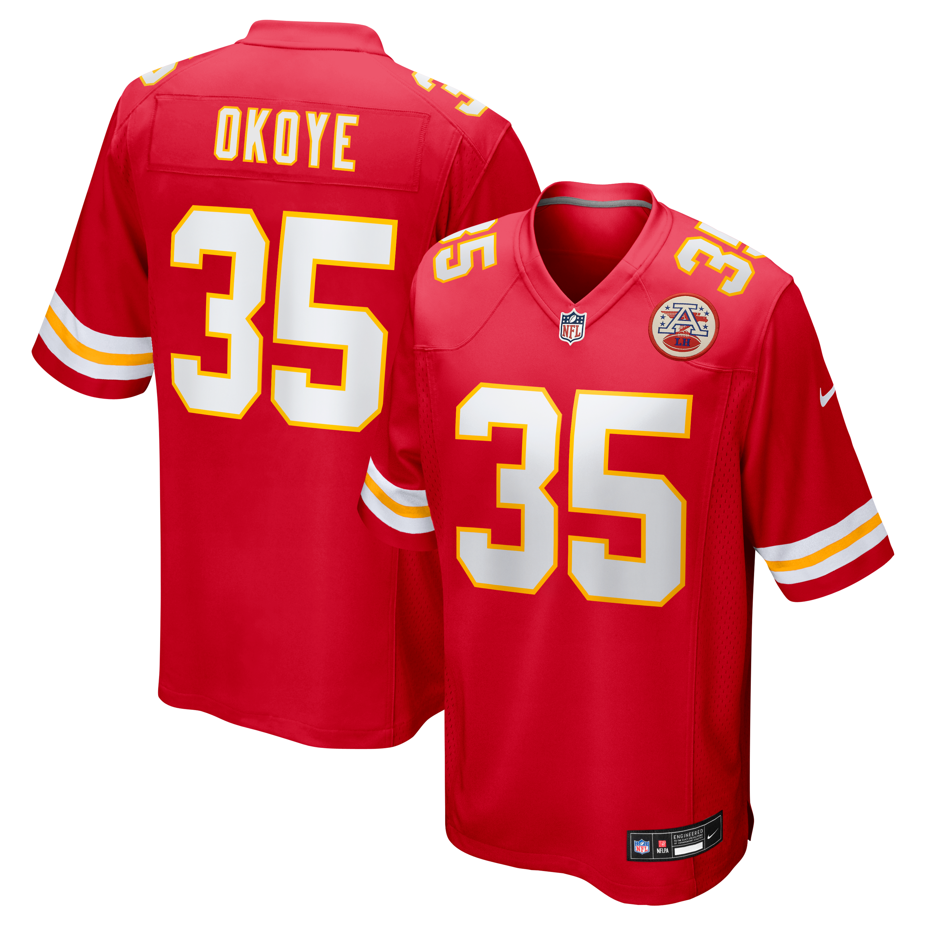 Christian Okoye Kansas City Chiefs Game Retired Player Jersey - Red - Image 2