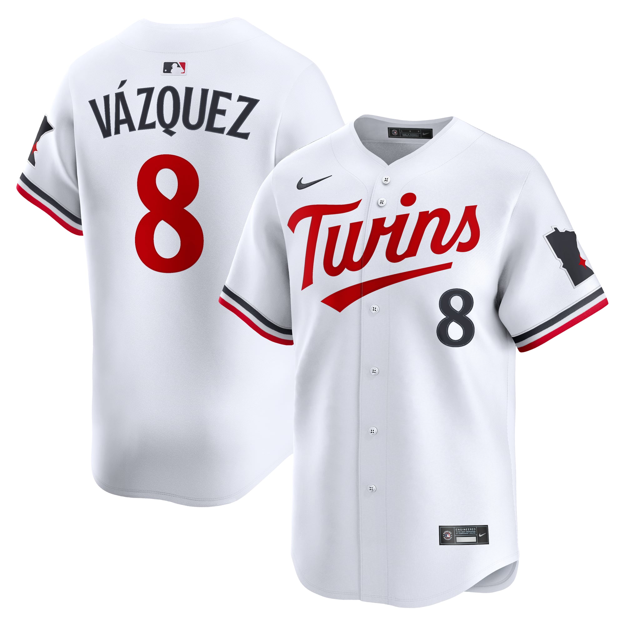 Christian Vázquez Minnesota Twins Home Limited Jersey - White - Image 2