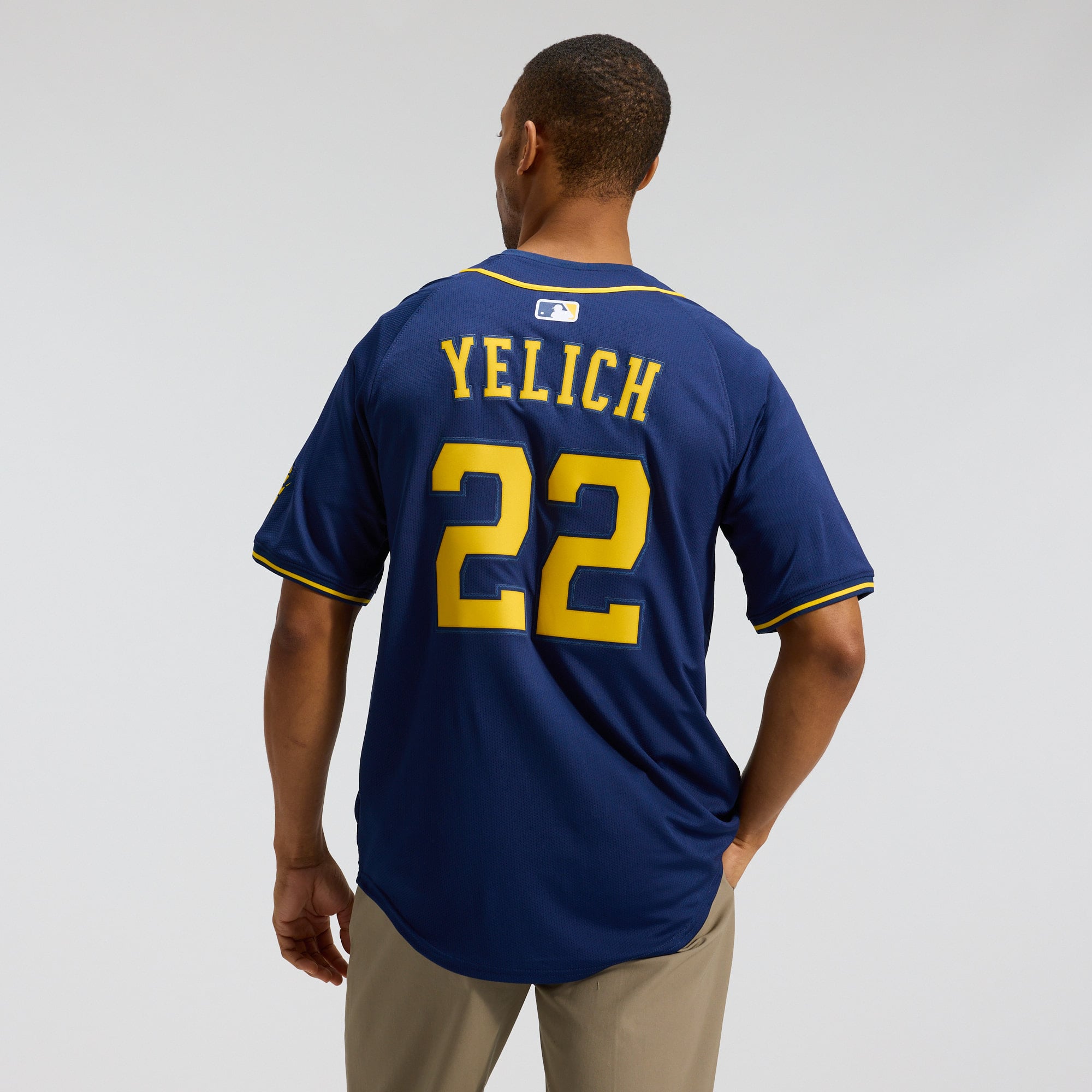 Christian Yelich Milwaukee Brewers Alternate Limited Jersey - Navy - Image 4