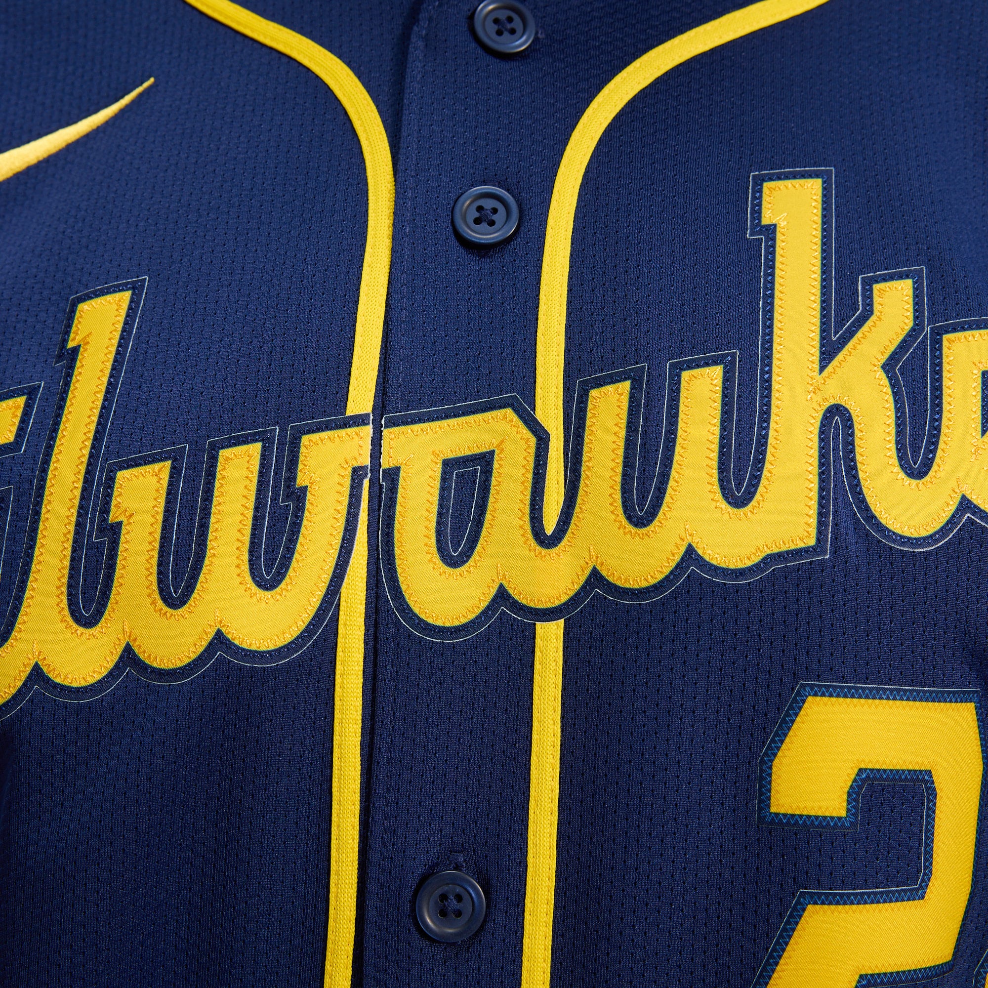 Christian Yelich Milwaukee Brewers Alternate Limited Jersey - Navy - Image 12