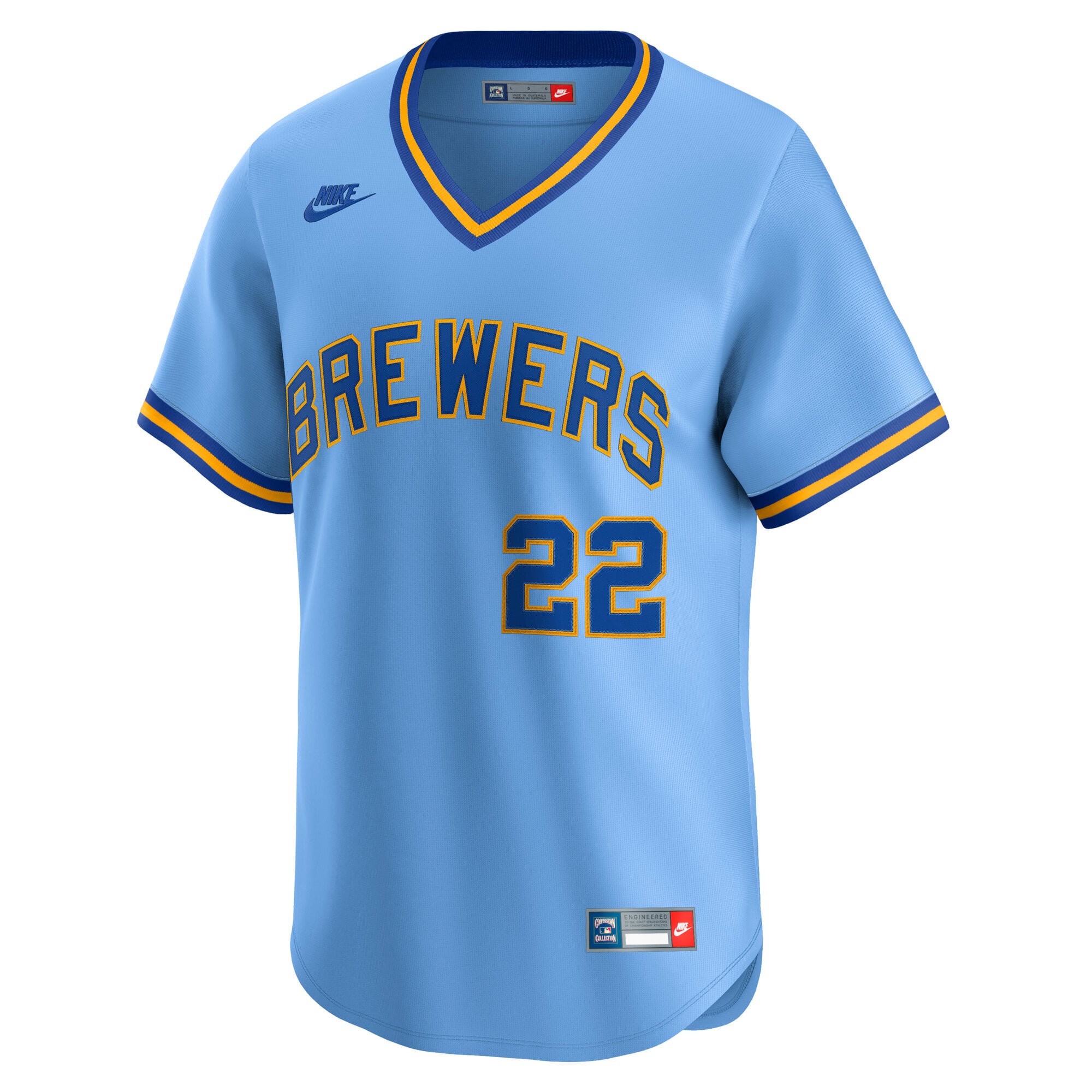 Christian Yelich Milwaukee Brewers Cooperstown Collection Limited Jersey - Powder Blue - Image 3