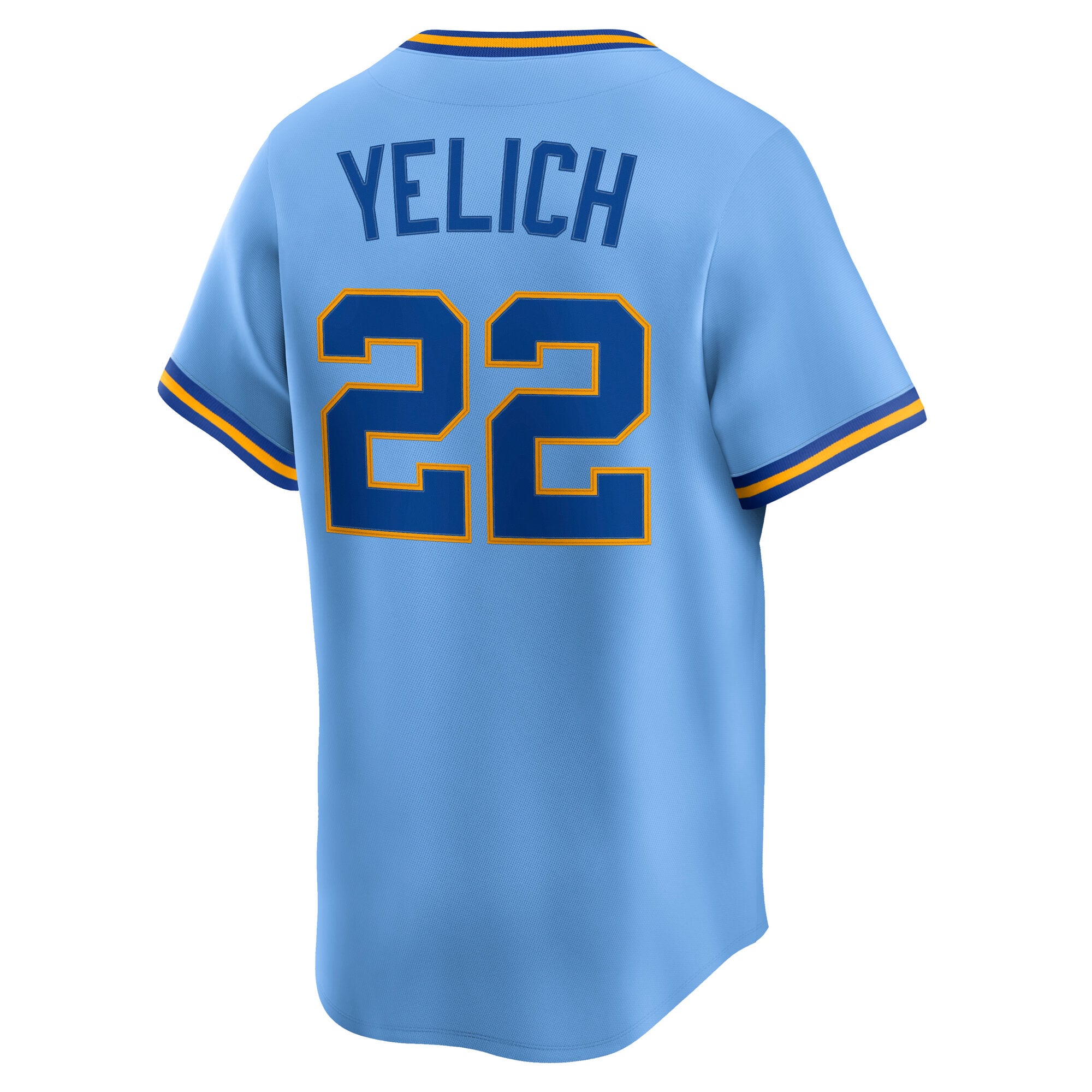 Christian Yelich Milwaukee Brewers Cooperstown Collection Limited Jersey - Powder Blue - Image 4