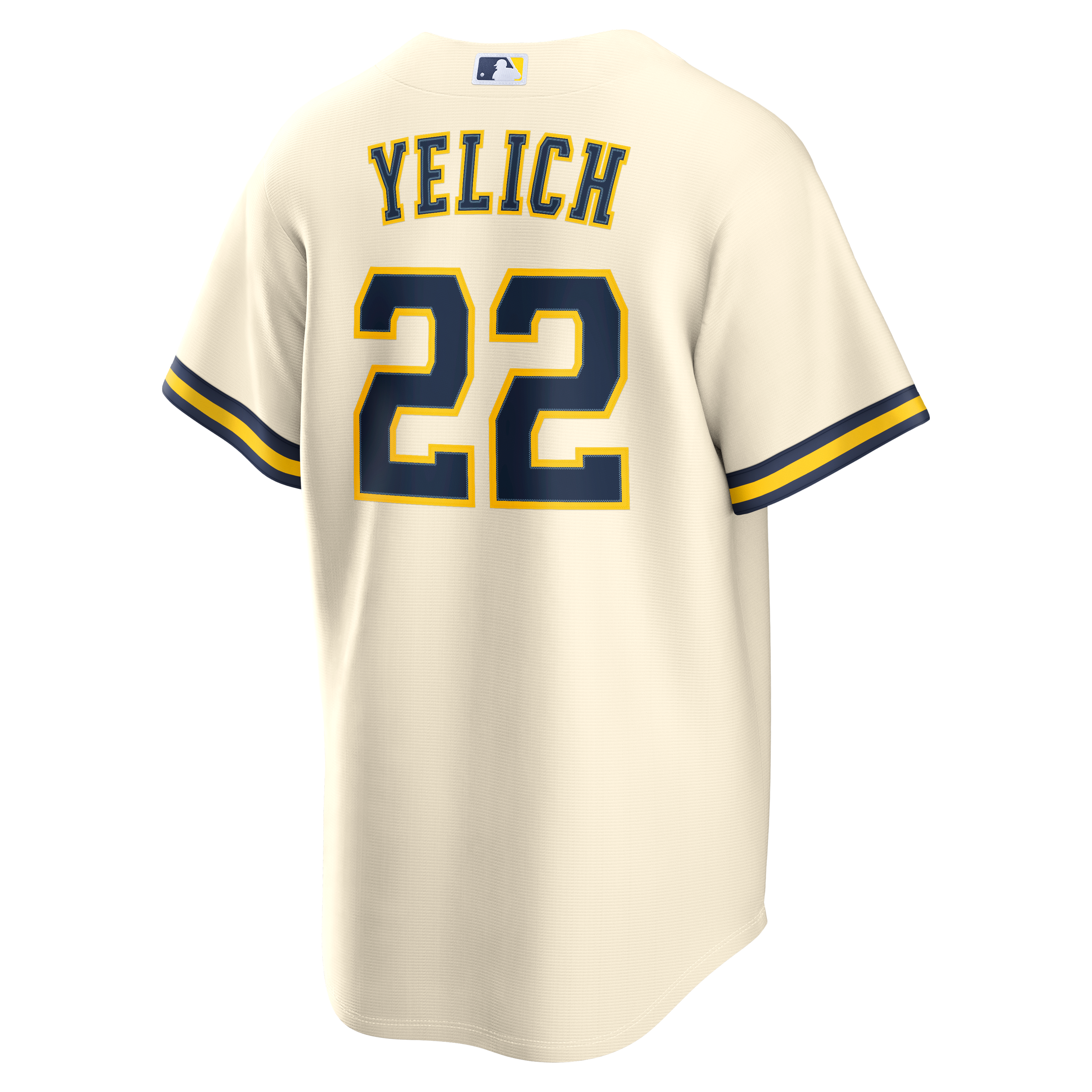 Christian Yelich Milwaukee Brewers Home Jersey - Cream - Image 4