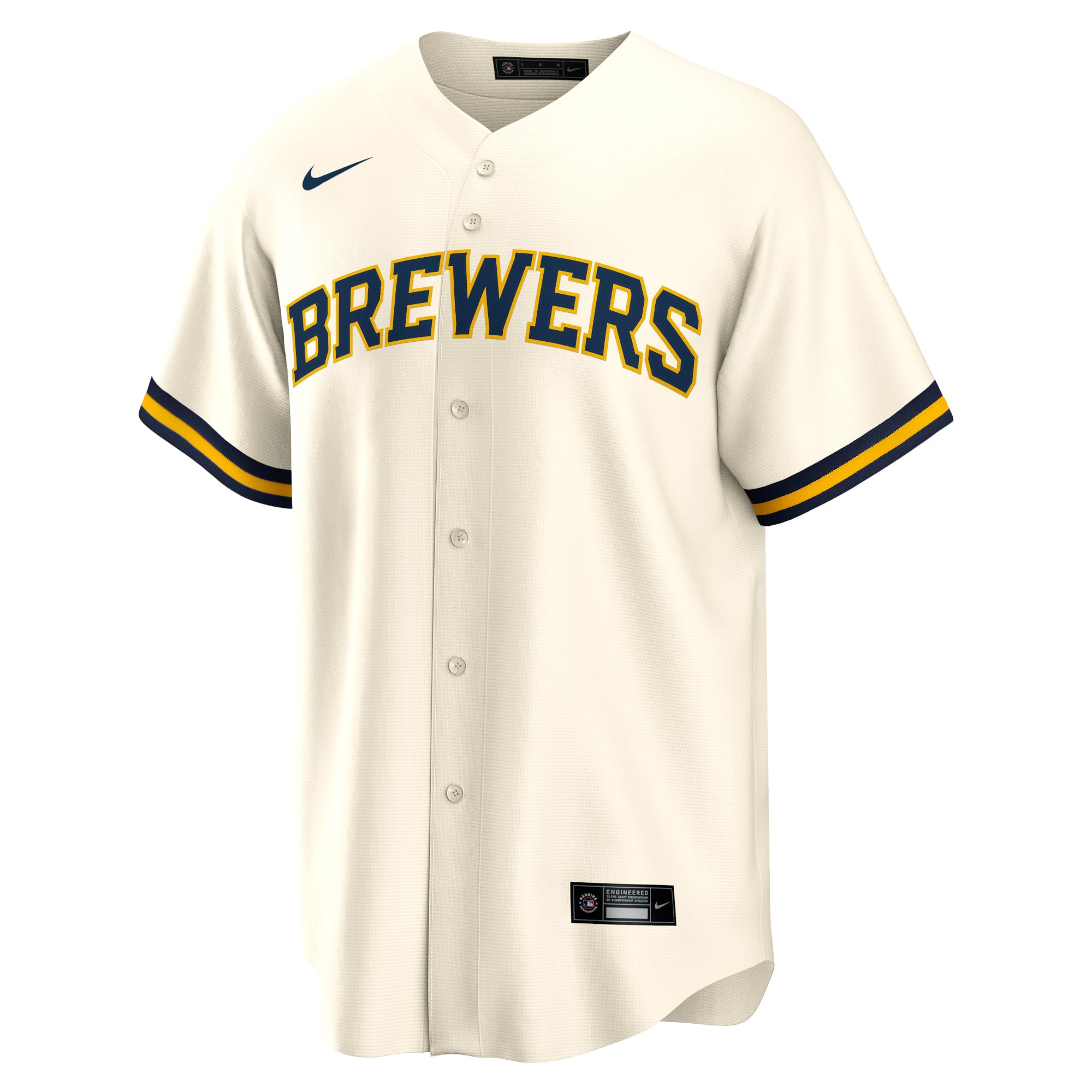 Christian Yelich Milwaukee Brewers Home Player Jersey - Cream - Image 3
