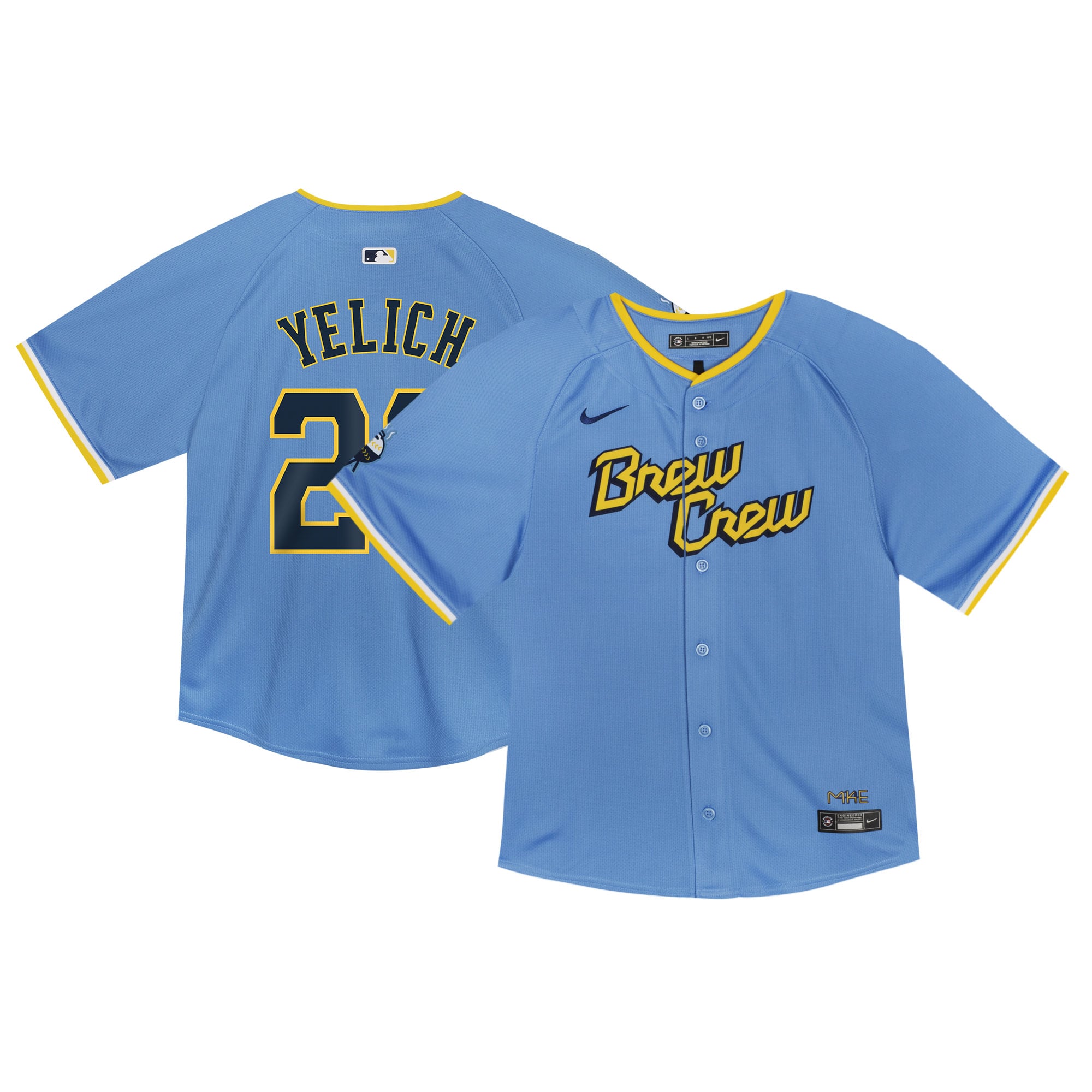 Christian Yelich Milwaukee Brewers Toddler City Connect Limited Player Jersey - Powder Blue - Image 2