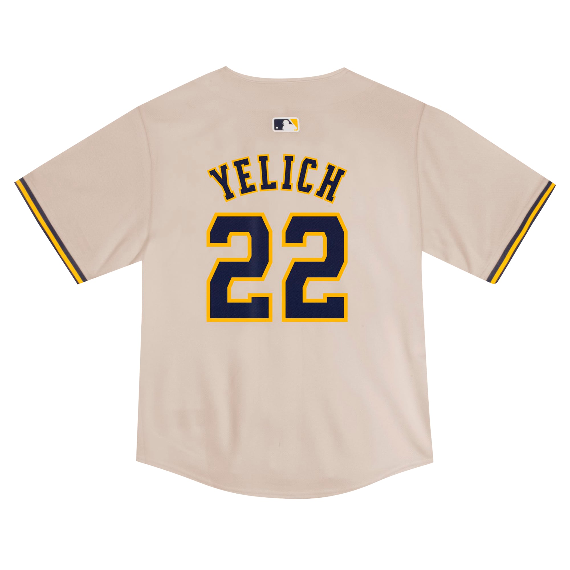 Christian Yelich Milwaukee Brewers Toddler Home Game Jersey - Cream - Image 4