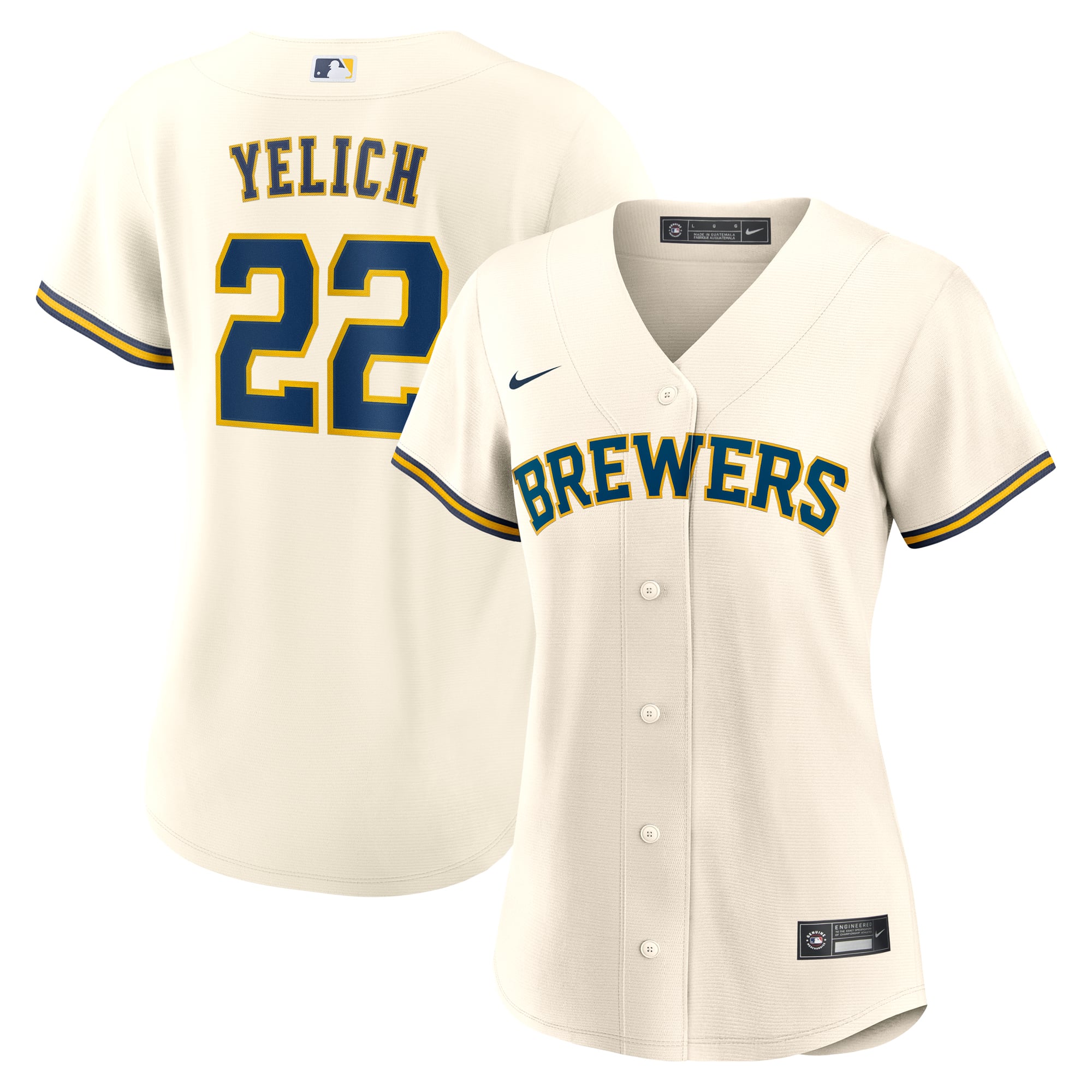 Christian Yelich Milwaukee Brewers Women's Home Jersey - White - Image 2