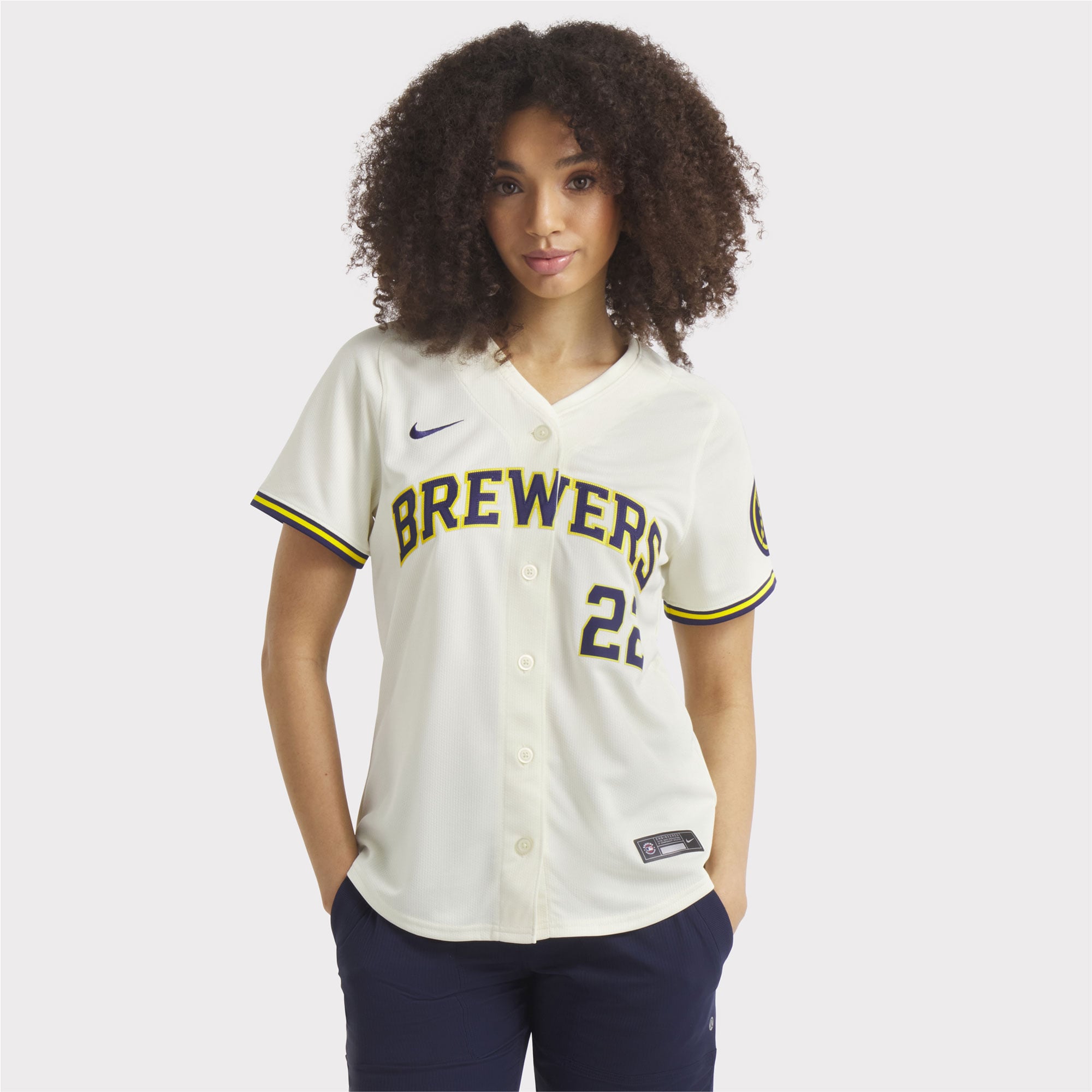 Christian Yelich Milwaukee Brewers Women's Home Limited Player Jersey - Cream - Image 5