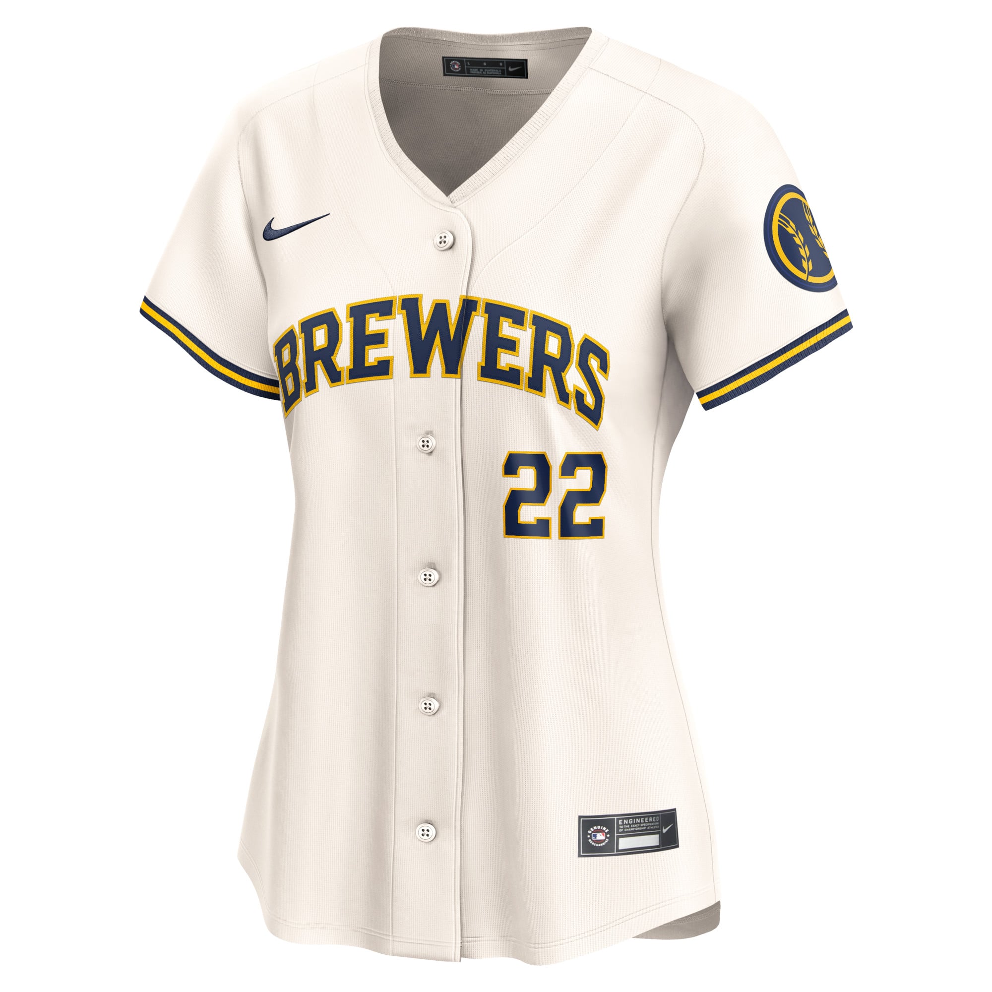 Christian Yelich Milwaukee Brewers Women's Home Limited Player Jersey - Cream - Image 3
